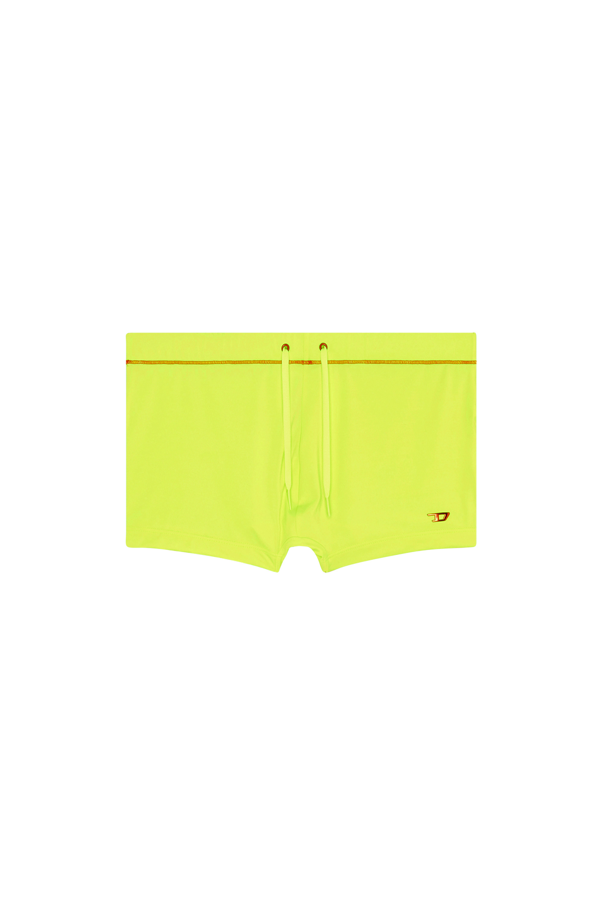 Diesel - BMBX-BRAD, Man's Neon swim boxer briefs with D logo in Yellow Fluo - 4