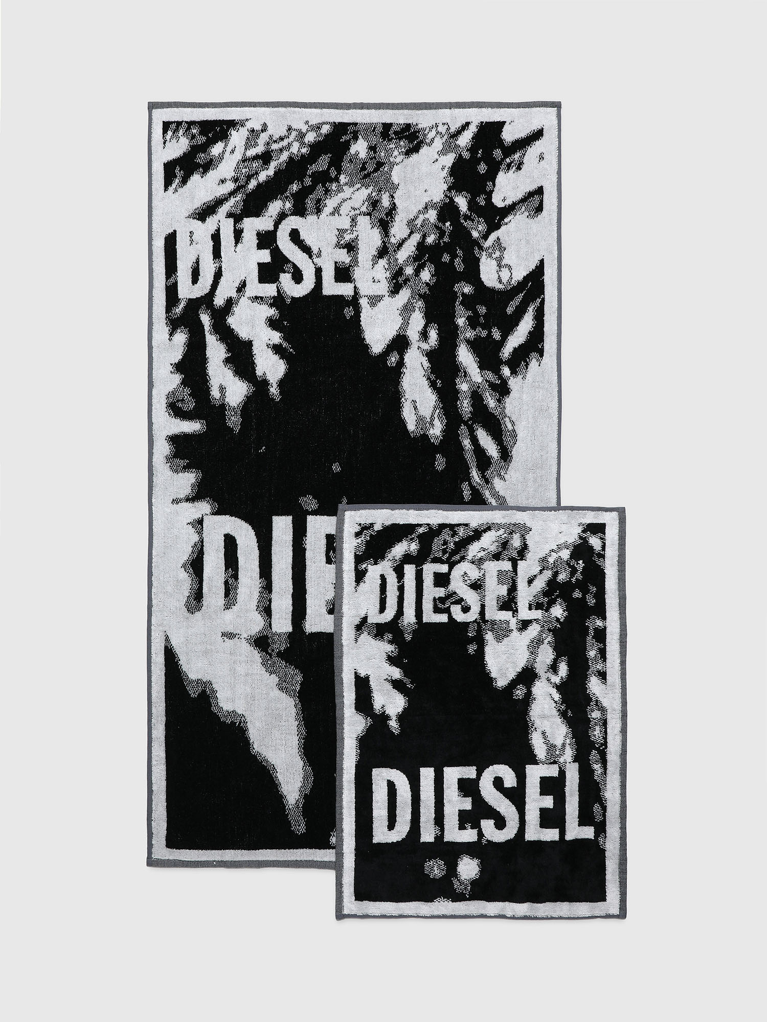 Diesel - COPP FLORASHADOW    1+1, Unisex's Set of 2 towels FLORALSHADOW in Black - 2