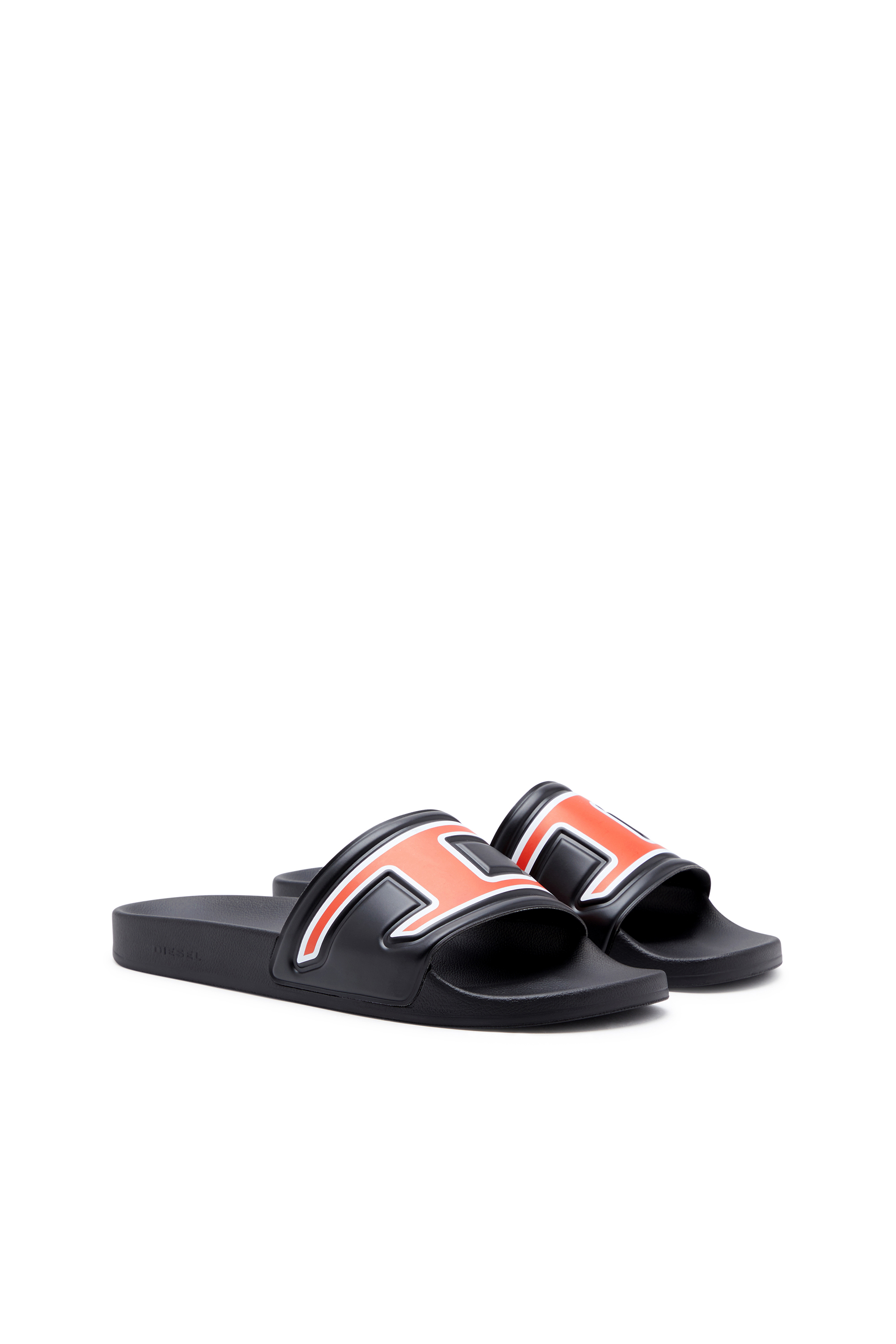 Diesel - SA-MAYEMI D, Man's Sa-Mayemi-Pool slides with embedded D logo in Black - 2