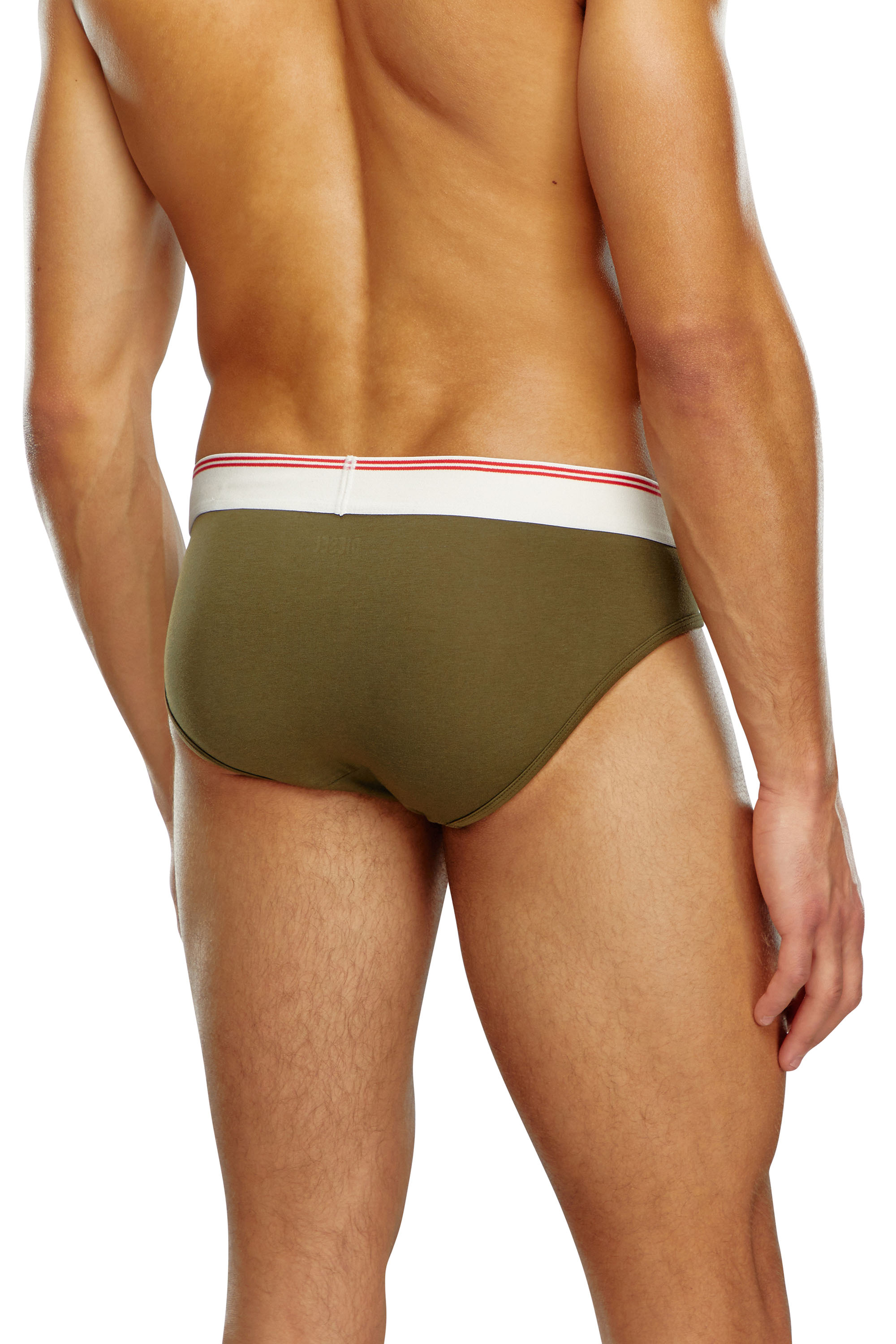 Diesel - UMBR-ANDRETHREEPACK, Man's Three-pack nude cotton briefs in Grey/Green - 4