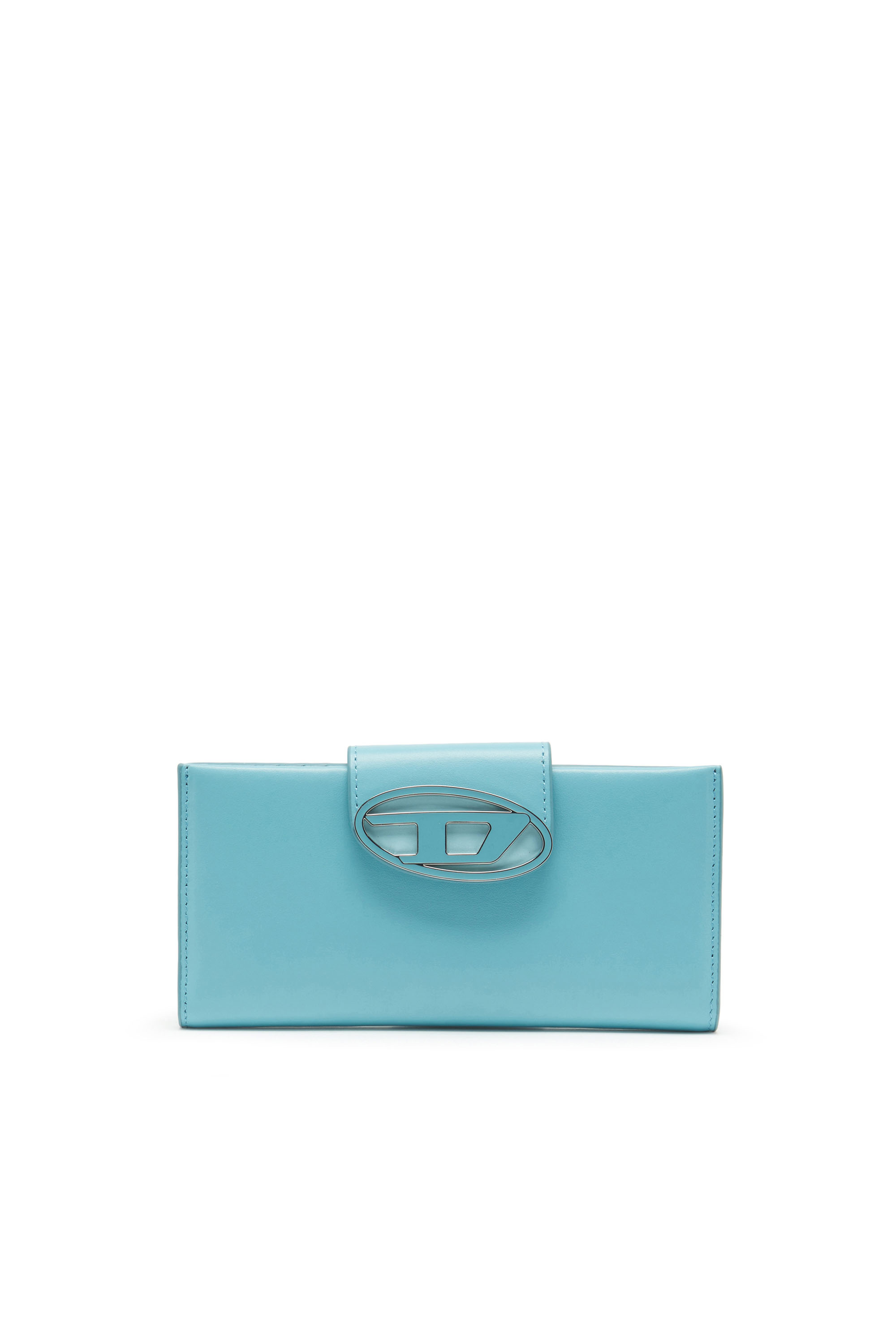 Diesel - JULIE, Woman's Leather continental wallet in Azure - 1