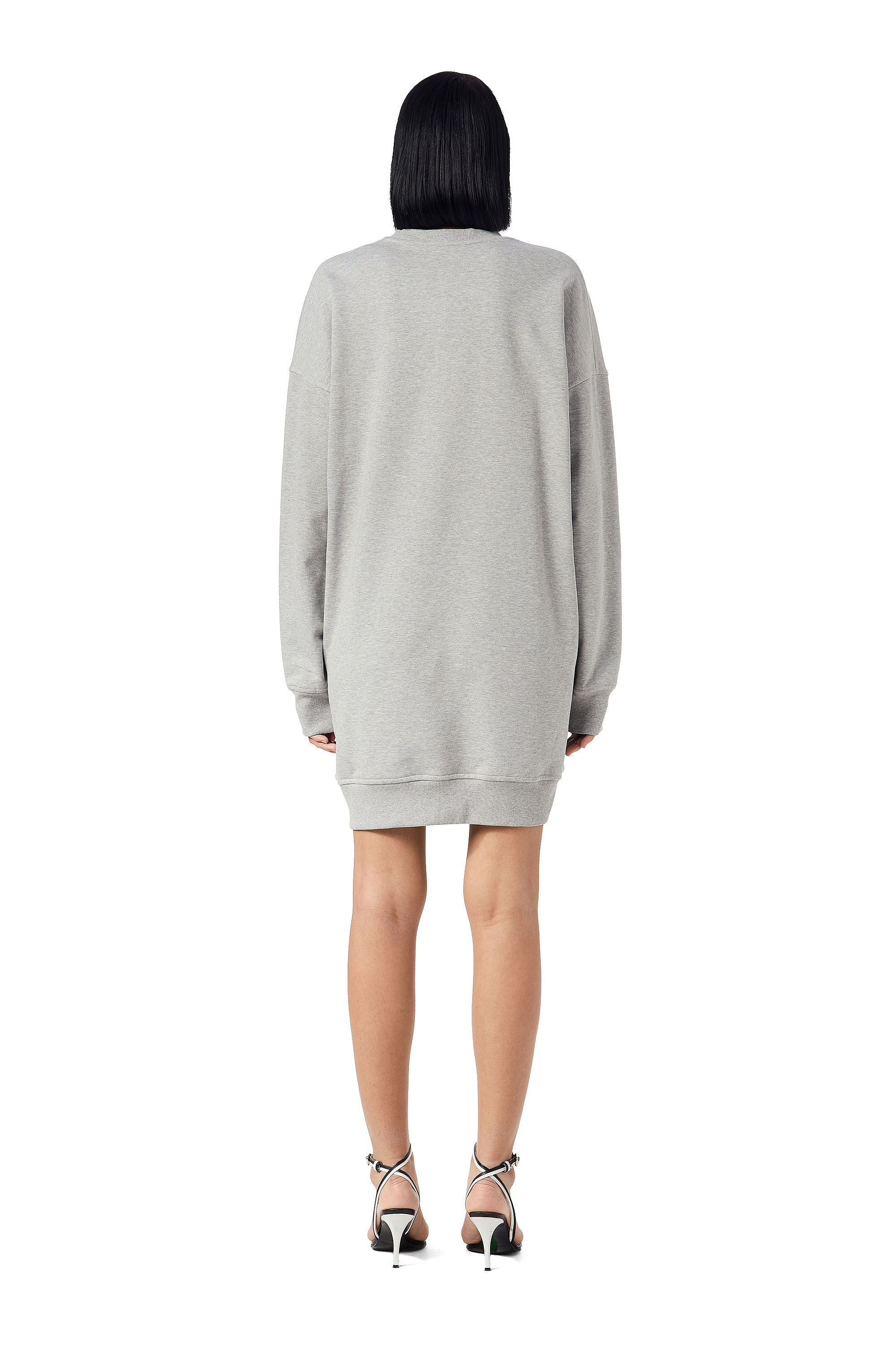 Diesel - D-ROBBIE-DIV, Woman's Sweatshirt dress with logo in Light Grey - 3