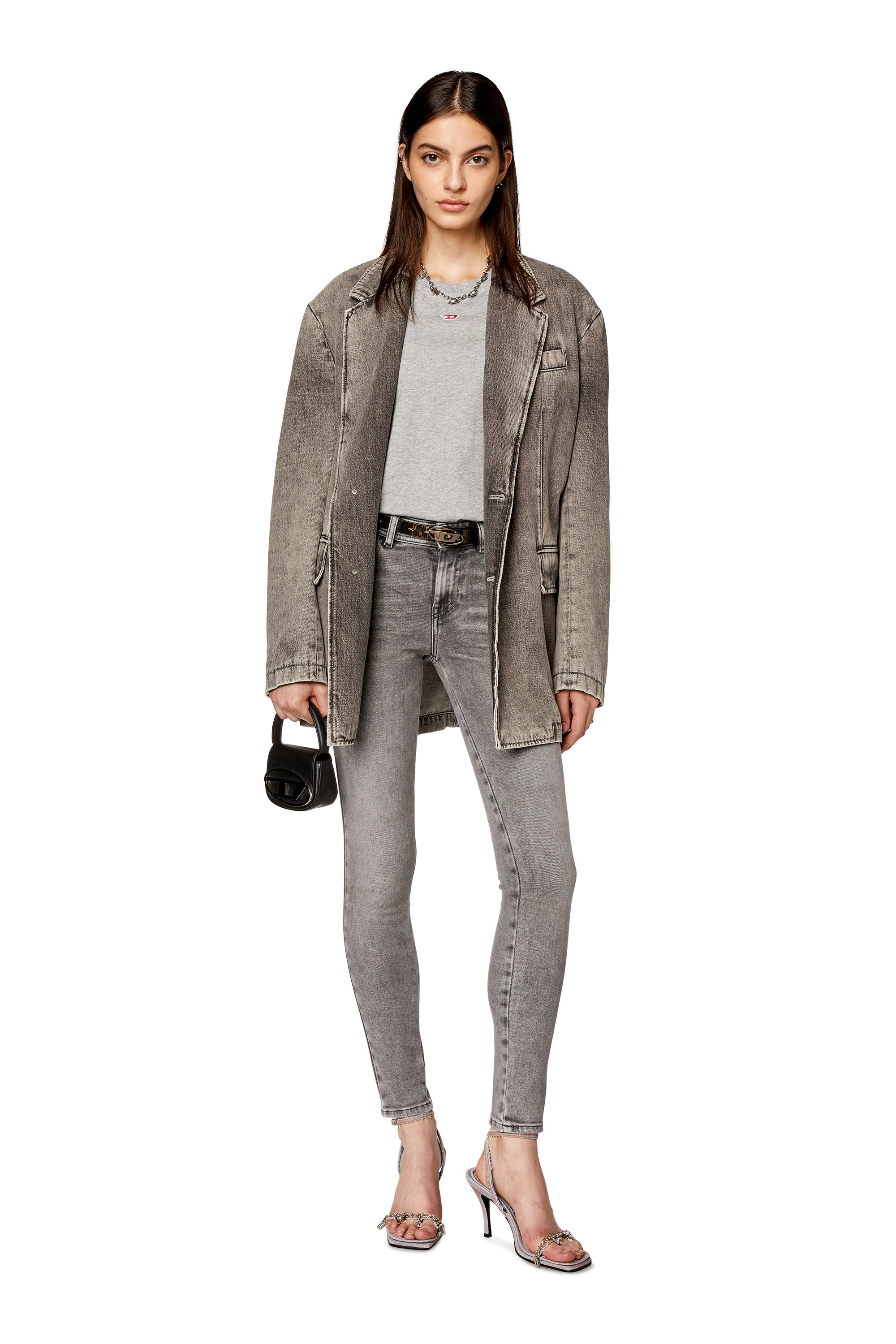 Diesel - Super skinny Jeans 2017 Slandy 068GL, Woman's Super skinny Jeans - 2017 Slandy in Grey - 2