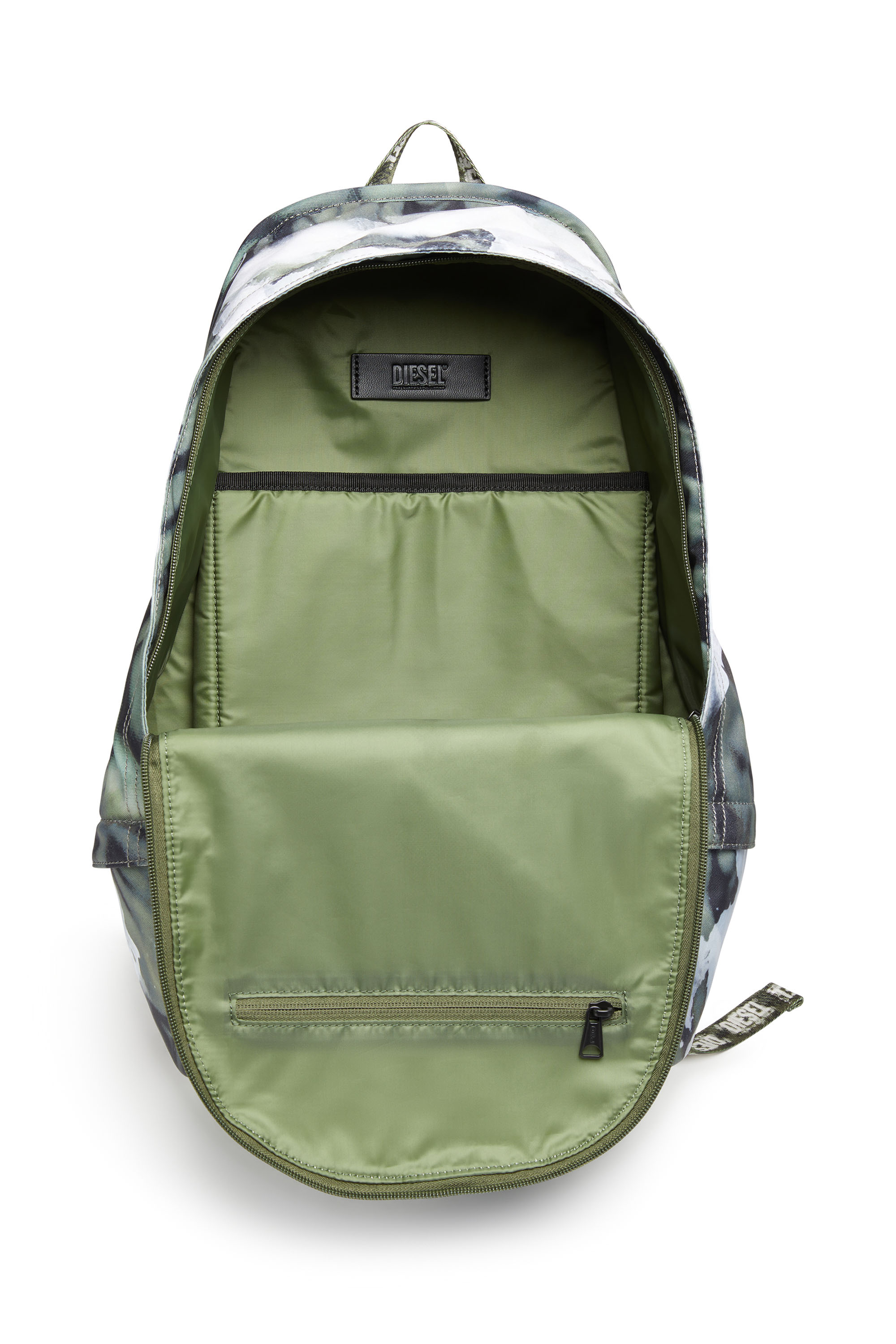 Diesel - RAVE BACKPACK X, Unisex's Rave-Backpack with wet-effect camo print in Green/White - 4