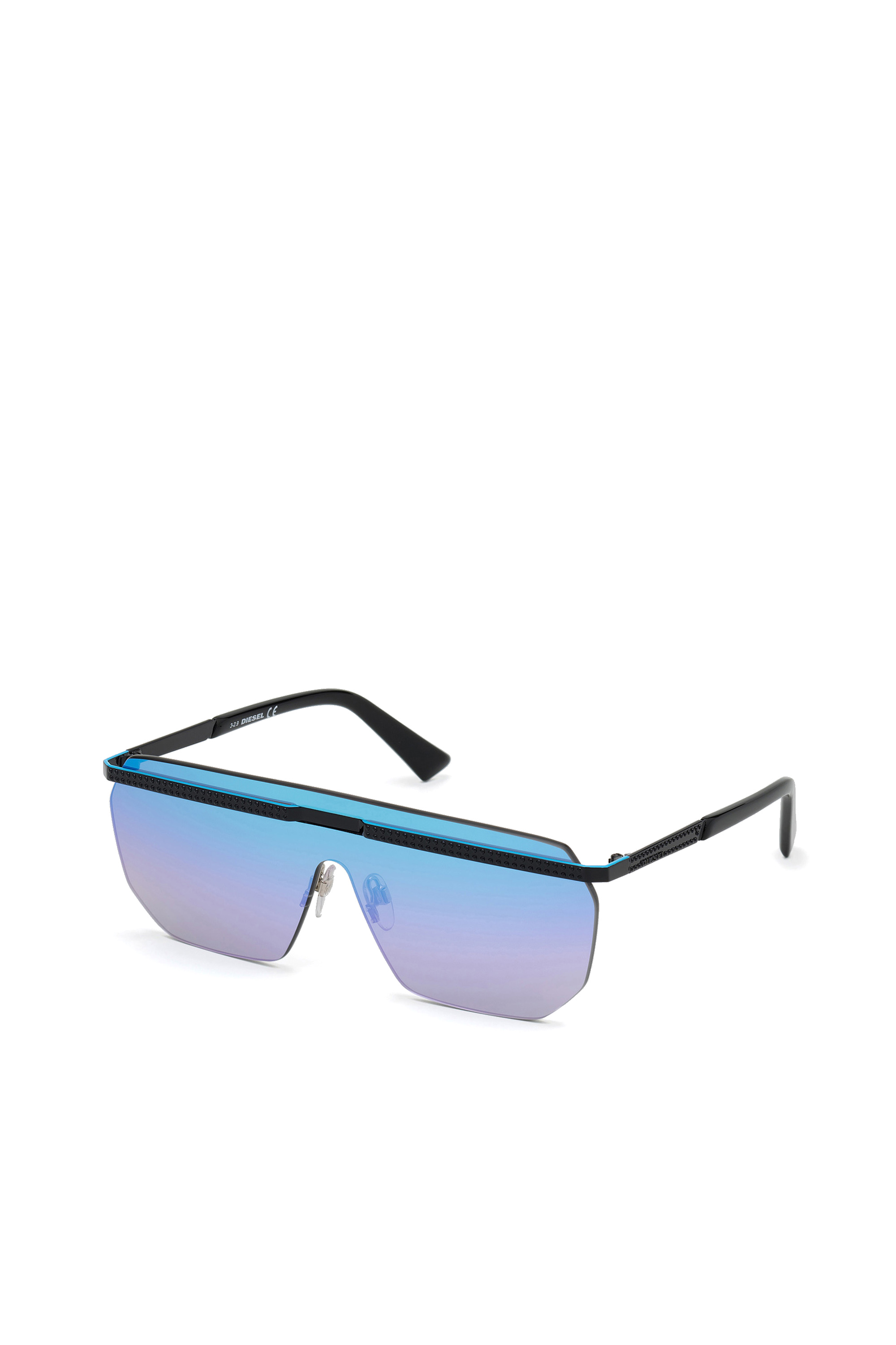 Diesel - DL0259, Unisex's Unisex wraparound with lens in raw-cut nylon in Blue - 3
