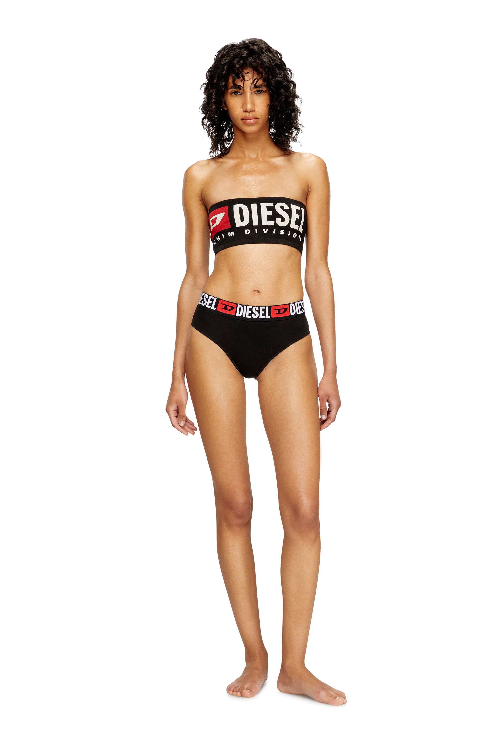Diesel - UFSB-MELANIE, Woman's Strapless bra with maxi logo in Black - 3