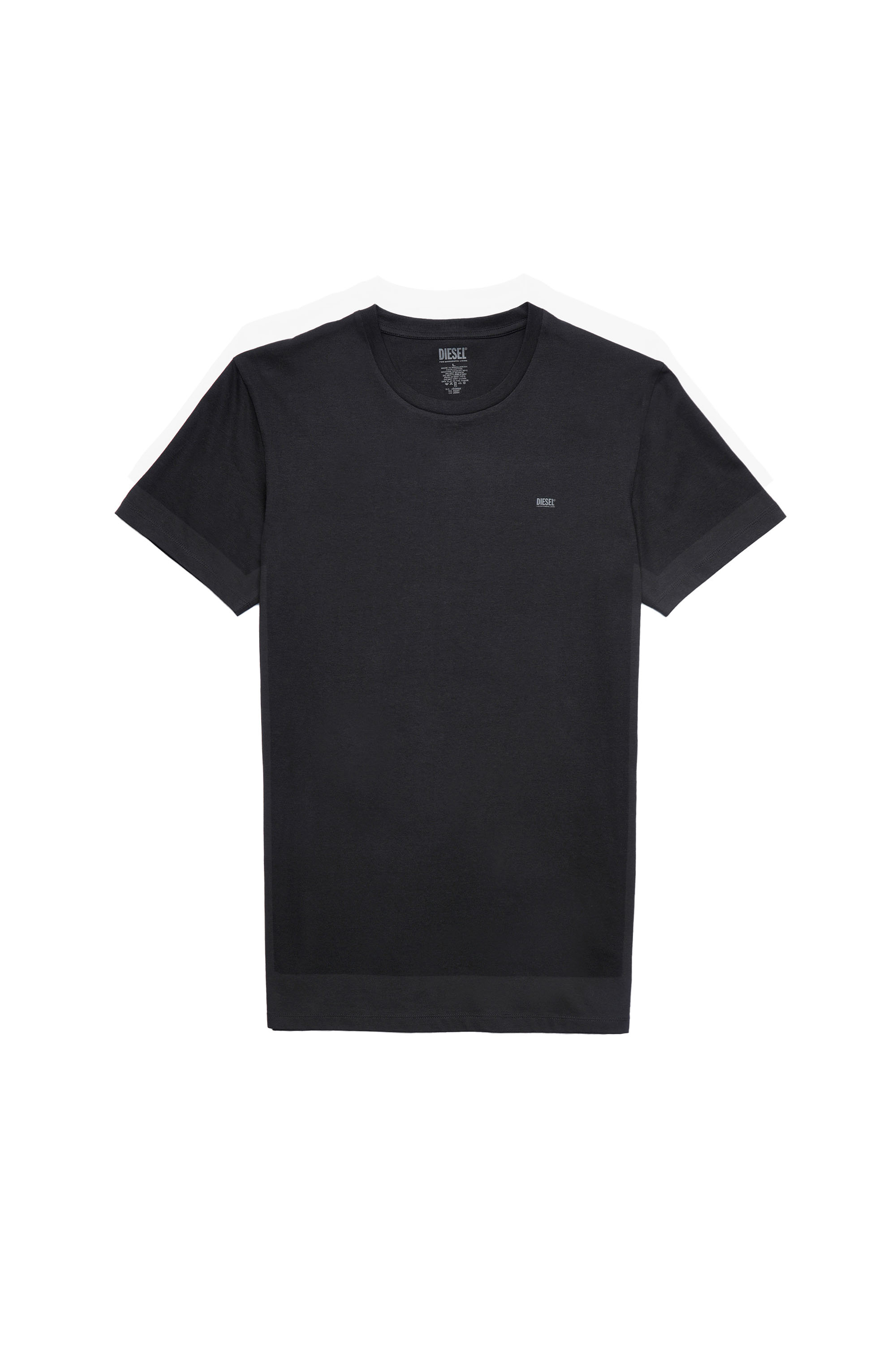 Diesel - UMTEE-RANDAL-TUBE-TWOPACK, Man's Two-pack of T-shirts with logo print in Black/Grey - 2