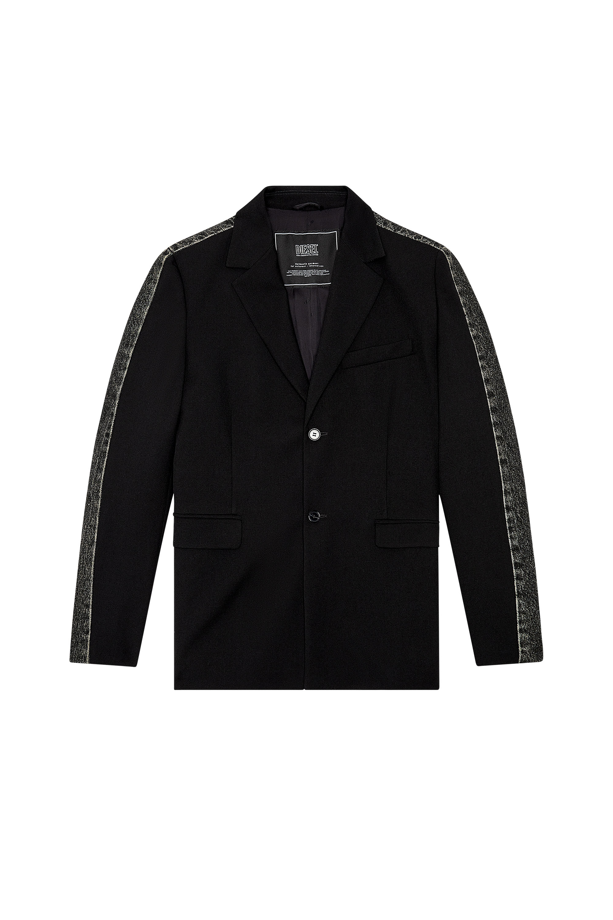 Diesel - J-WIRE-A, Man's Hybrid blazer in cool wool and denim in Black - 3