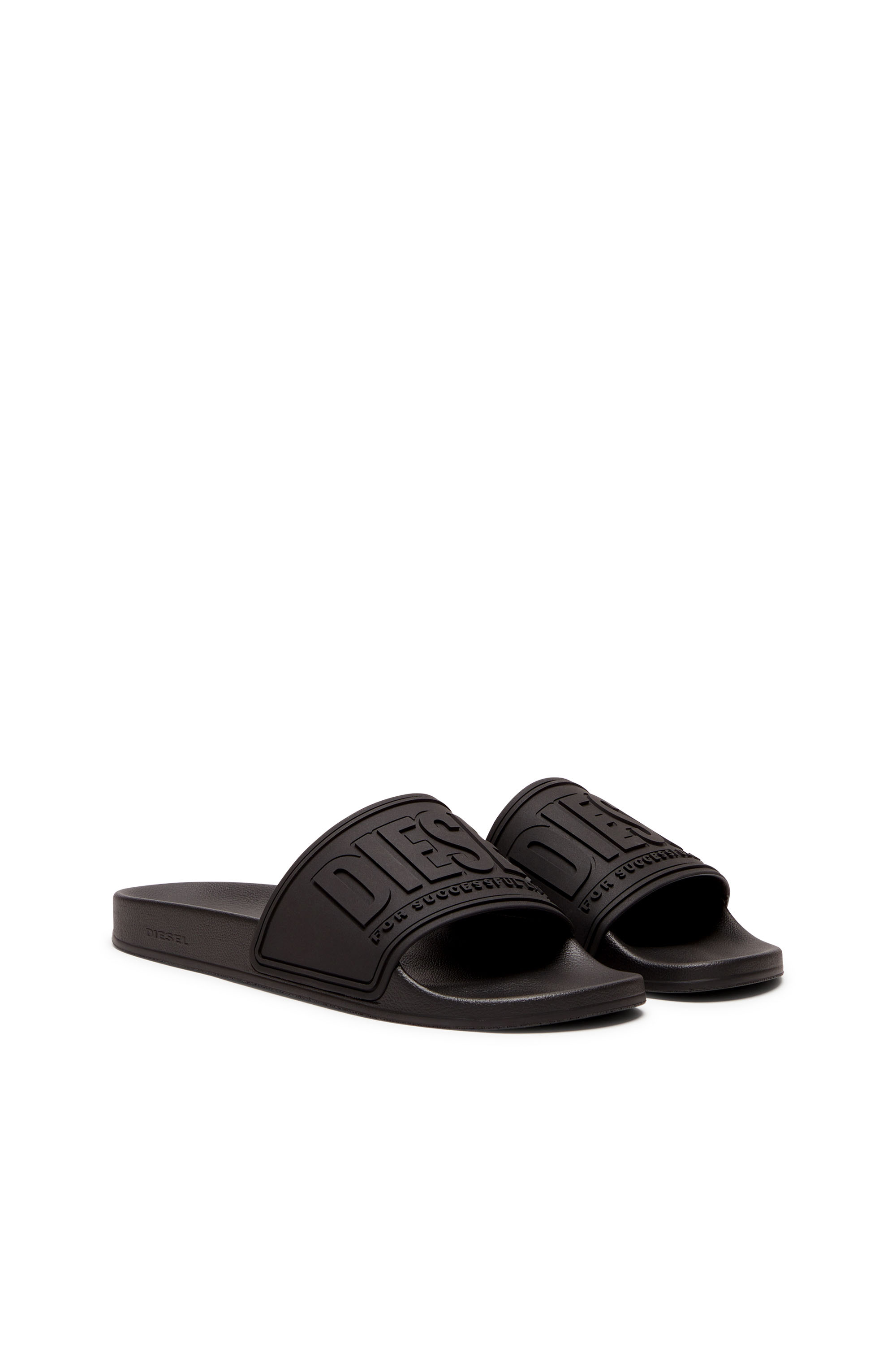 Diesel - SA-MAYEMI CC, Man's Sa-Mayemi-Pool slides with 3D logo in Black - 2