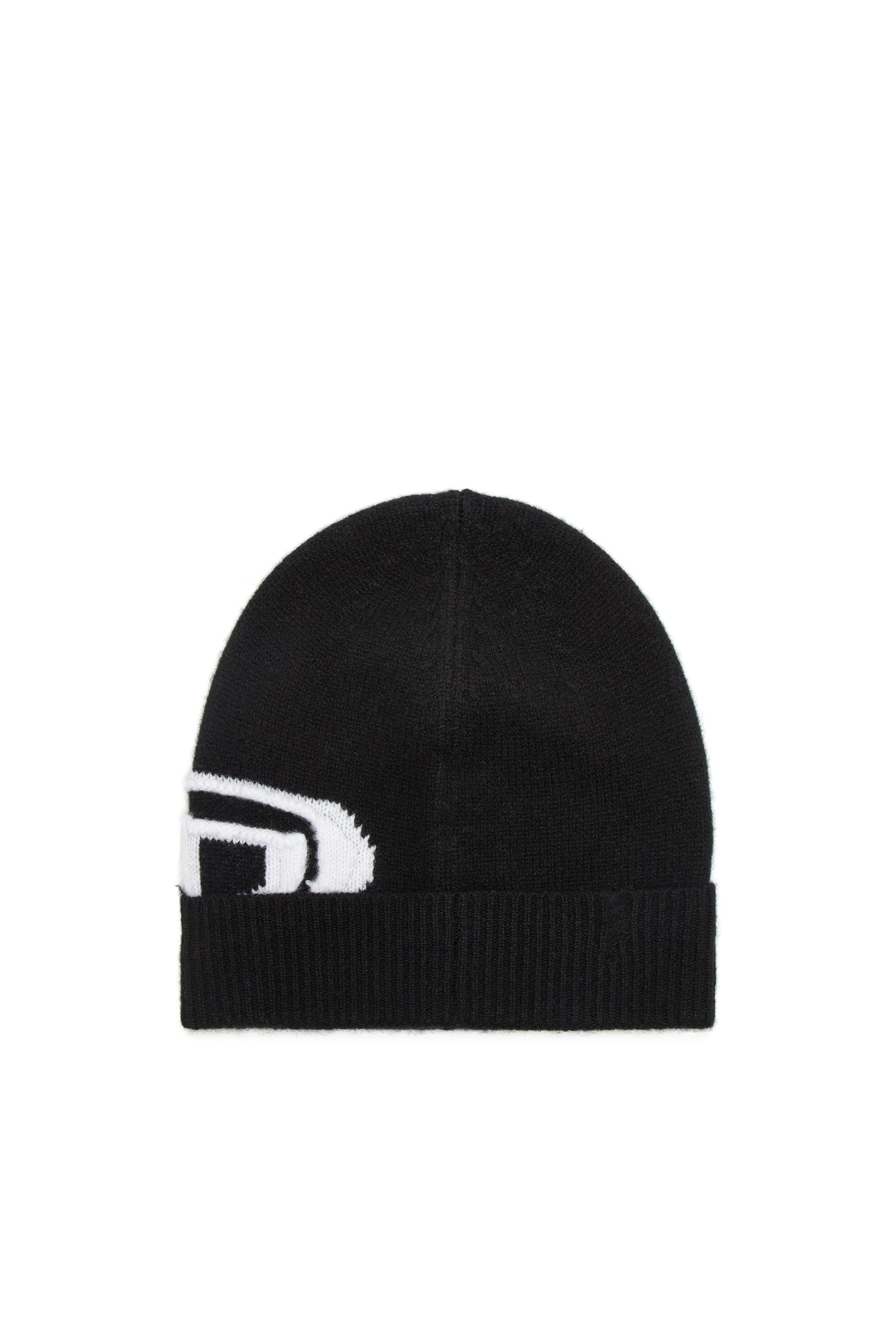 Diesel - K-PEEL, Unisex's Wool beanie with peel-off logo in Black - 2