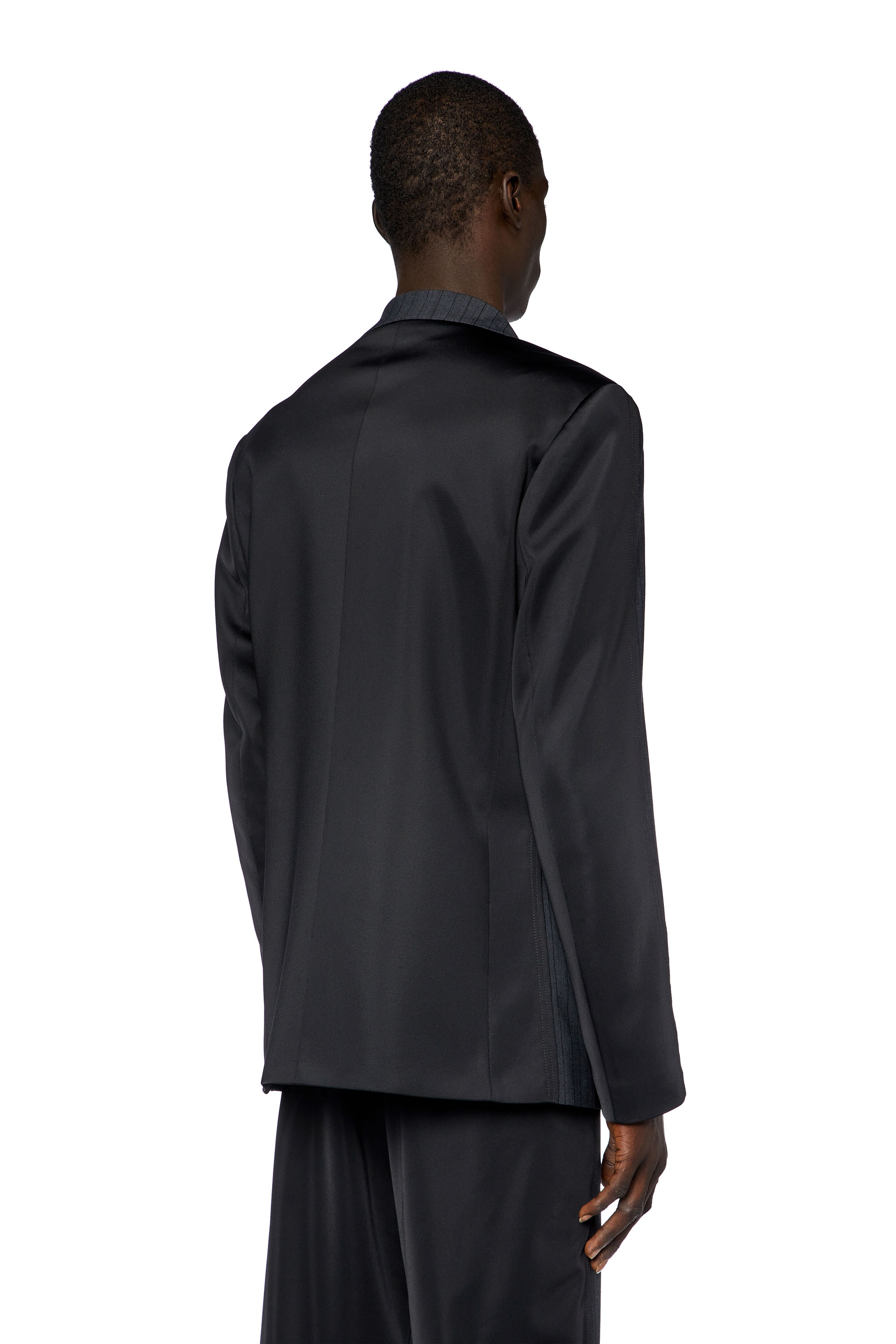 Diesel - J-WIRE, Man's Blazer in pinstriped cool wool and jersey in Dark grey - 4