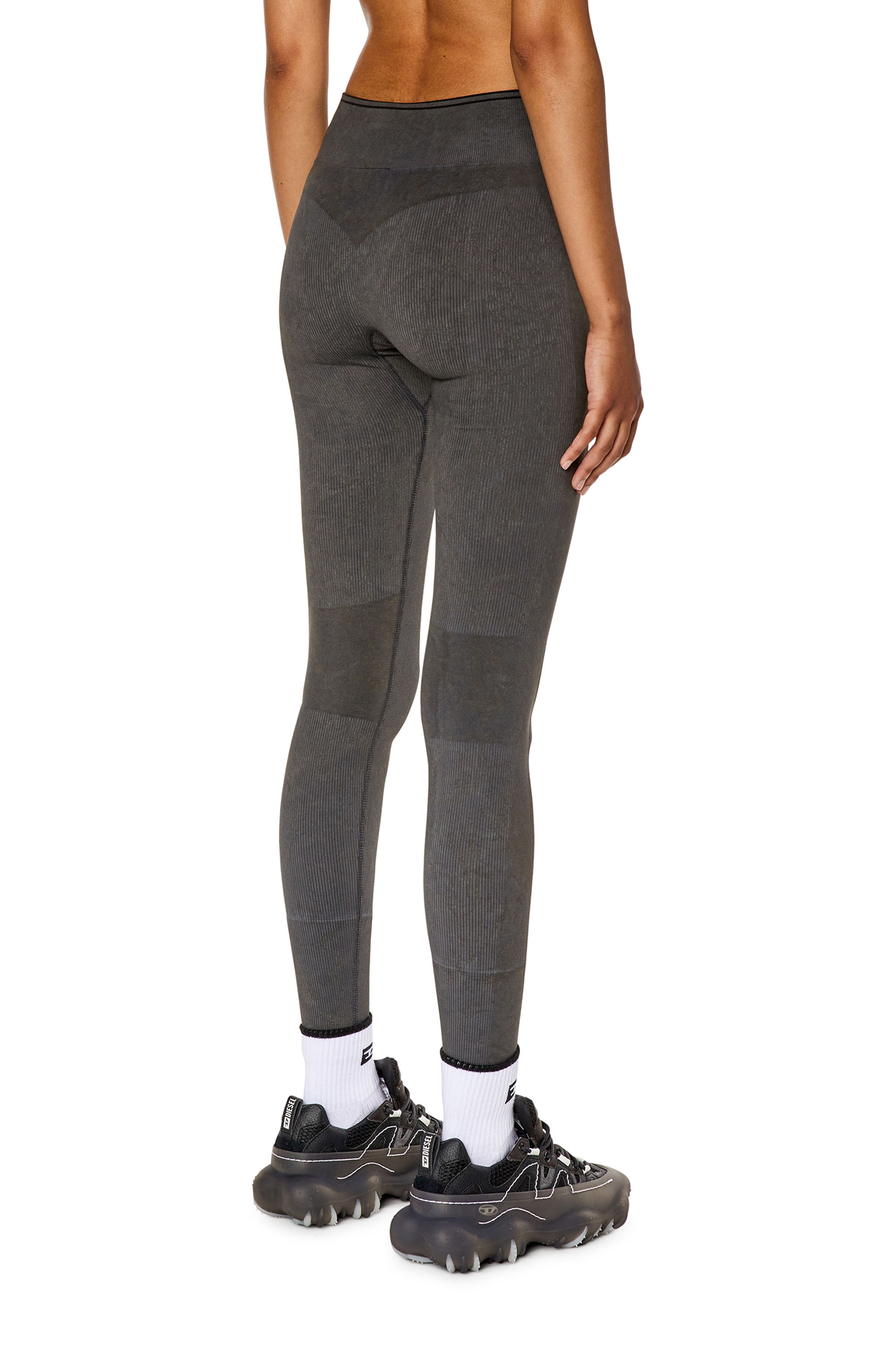 Diesel - AWSB-EFFIE-WT08, Woman's Ribbed light-support leggings in Dark grey - 4