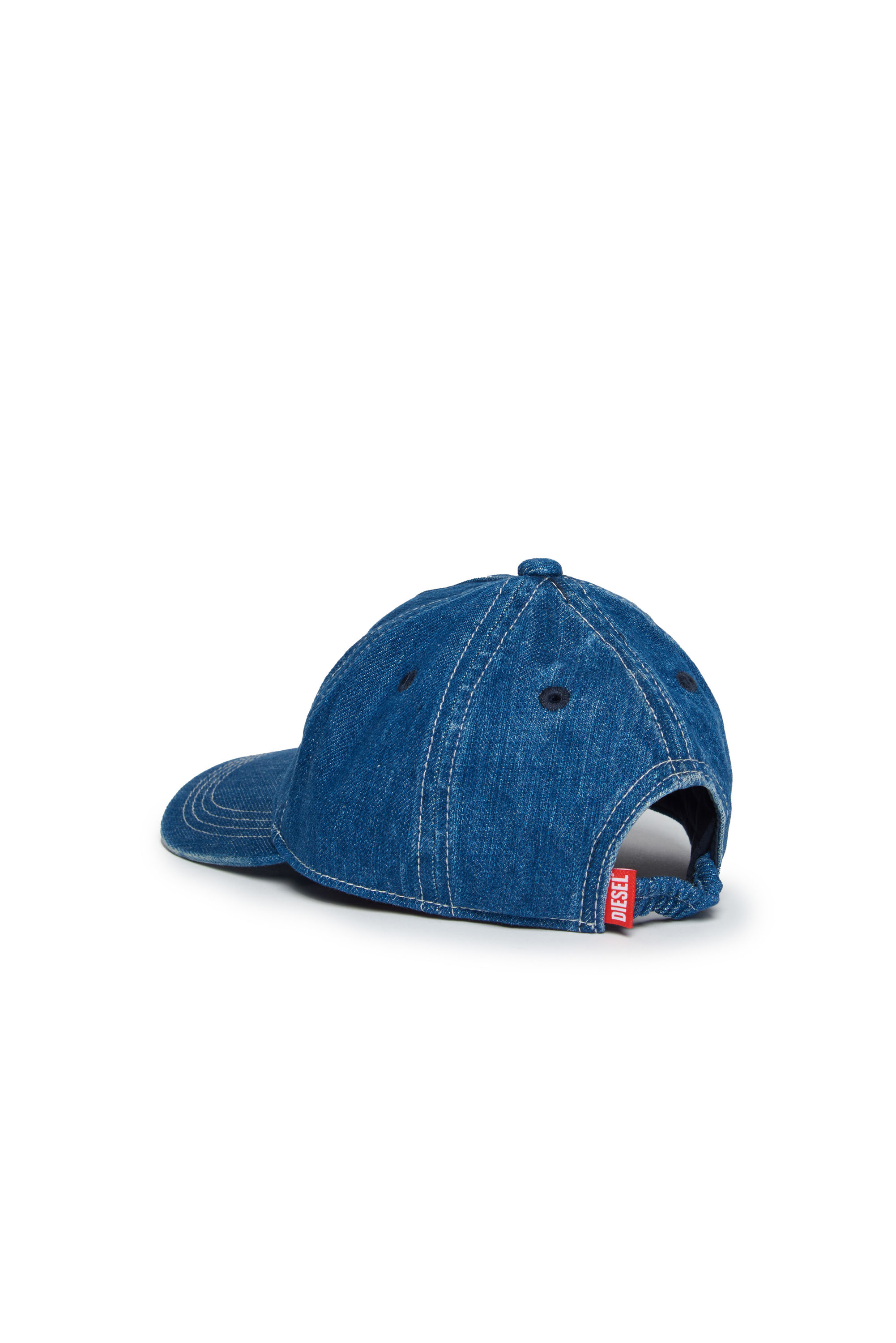Diesel - FPOBIB, Man's Denim baseball cap with Oval D patch in Blue - 2