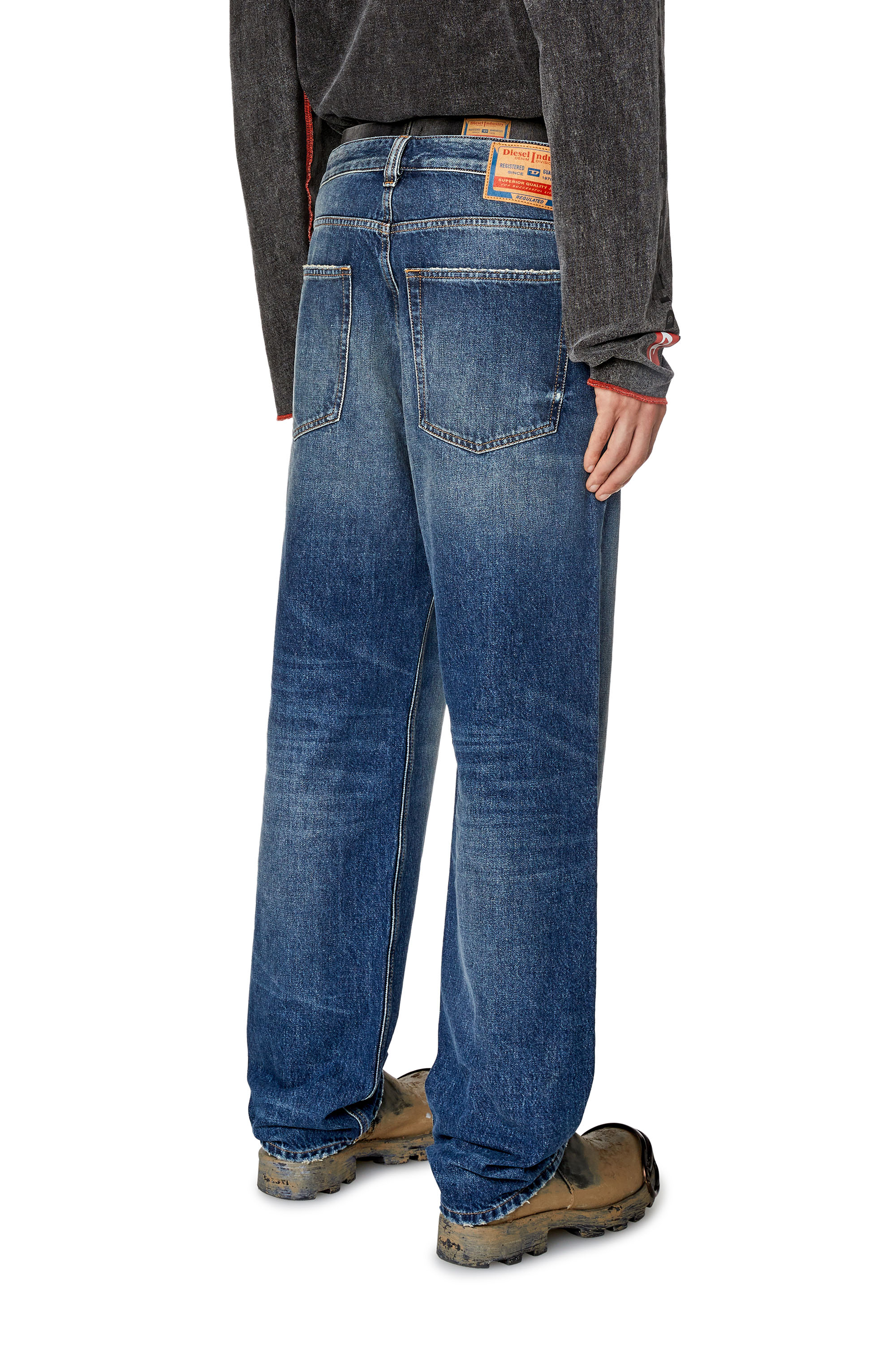 Diesel - Straight Jeans 2010 D-Macs 09H02, Man's Straight Jeans - 2010 D-Macs in Medium blue - 4