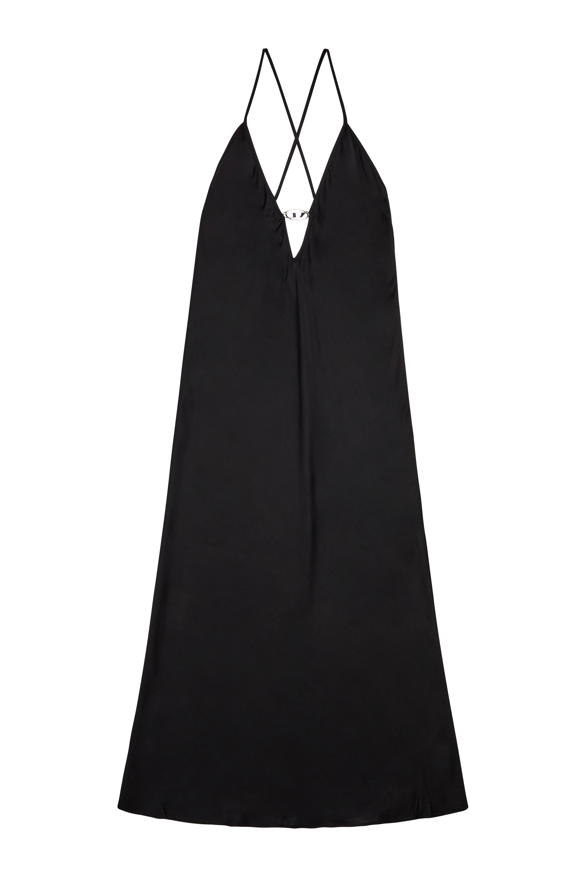Diesel - UFPT-MAYRA-D-LONG, Woman's Nightdress with metal Oval D in Black - 4
