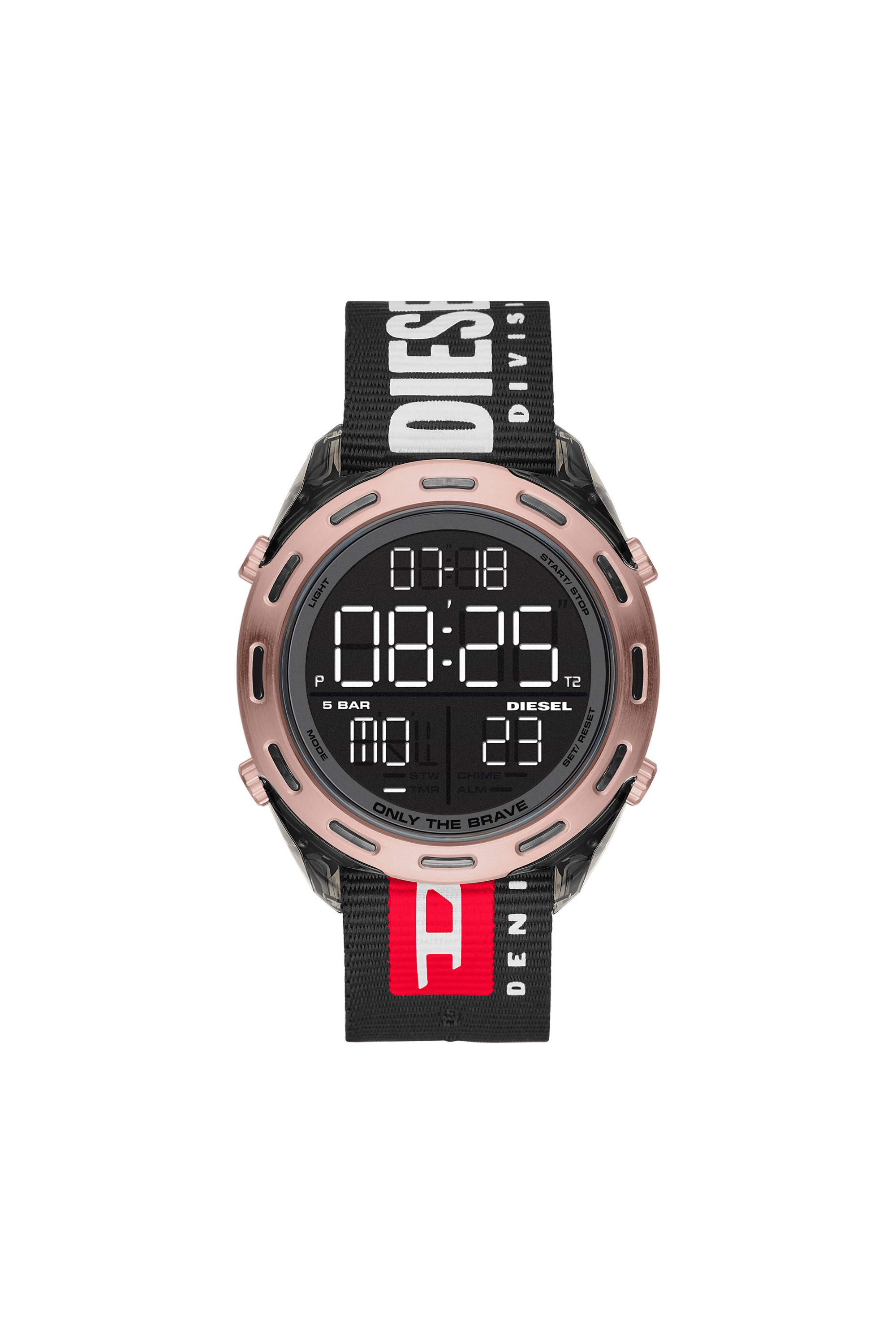 Diesel - DZ1940, Unisex's Crusher digital black nylon watch in Black - 1