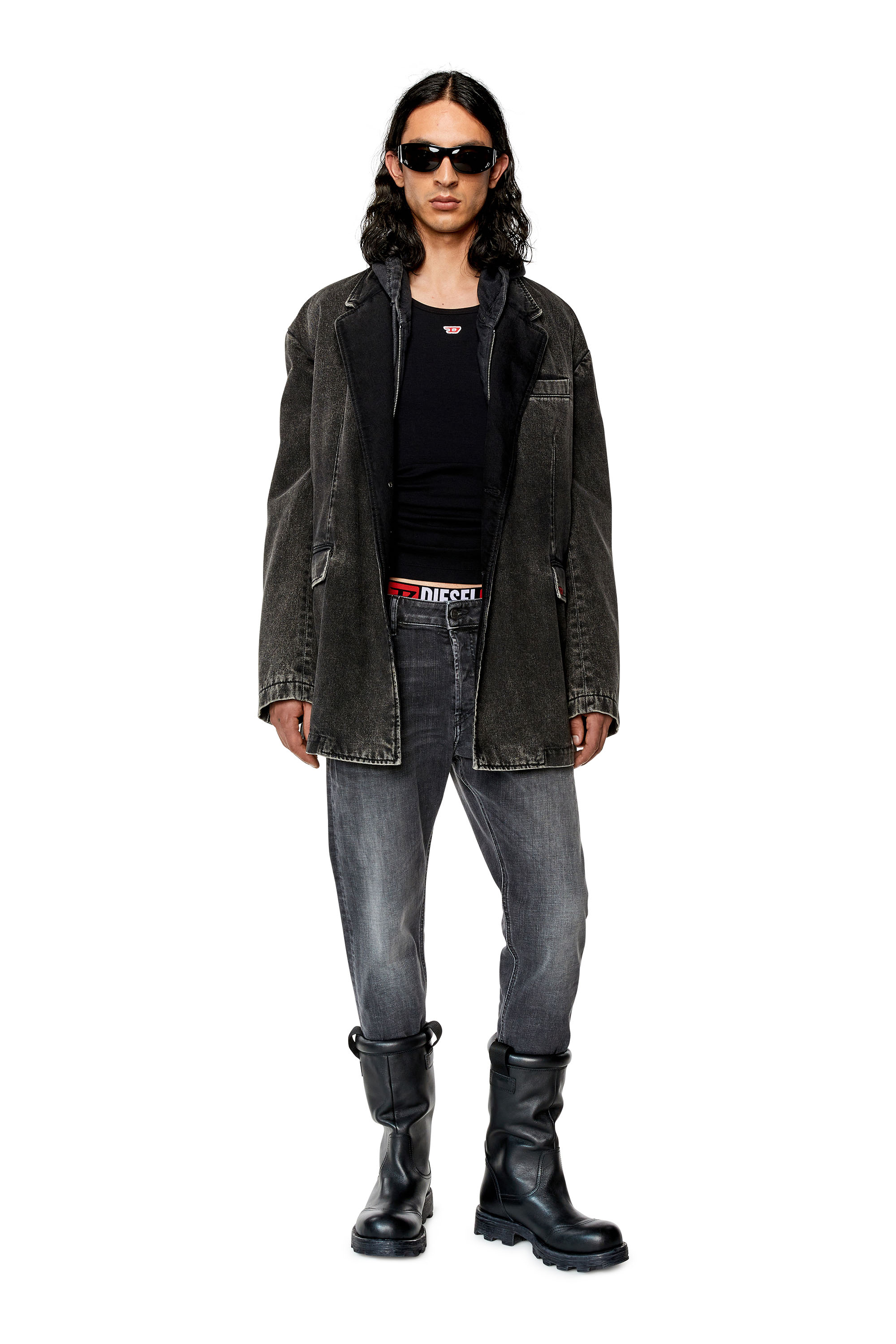 Diesel - Slim Jeans D-Luster 09G82, Man's Slim Jeans - D-Luster in Black/Dark grey - 2