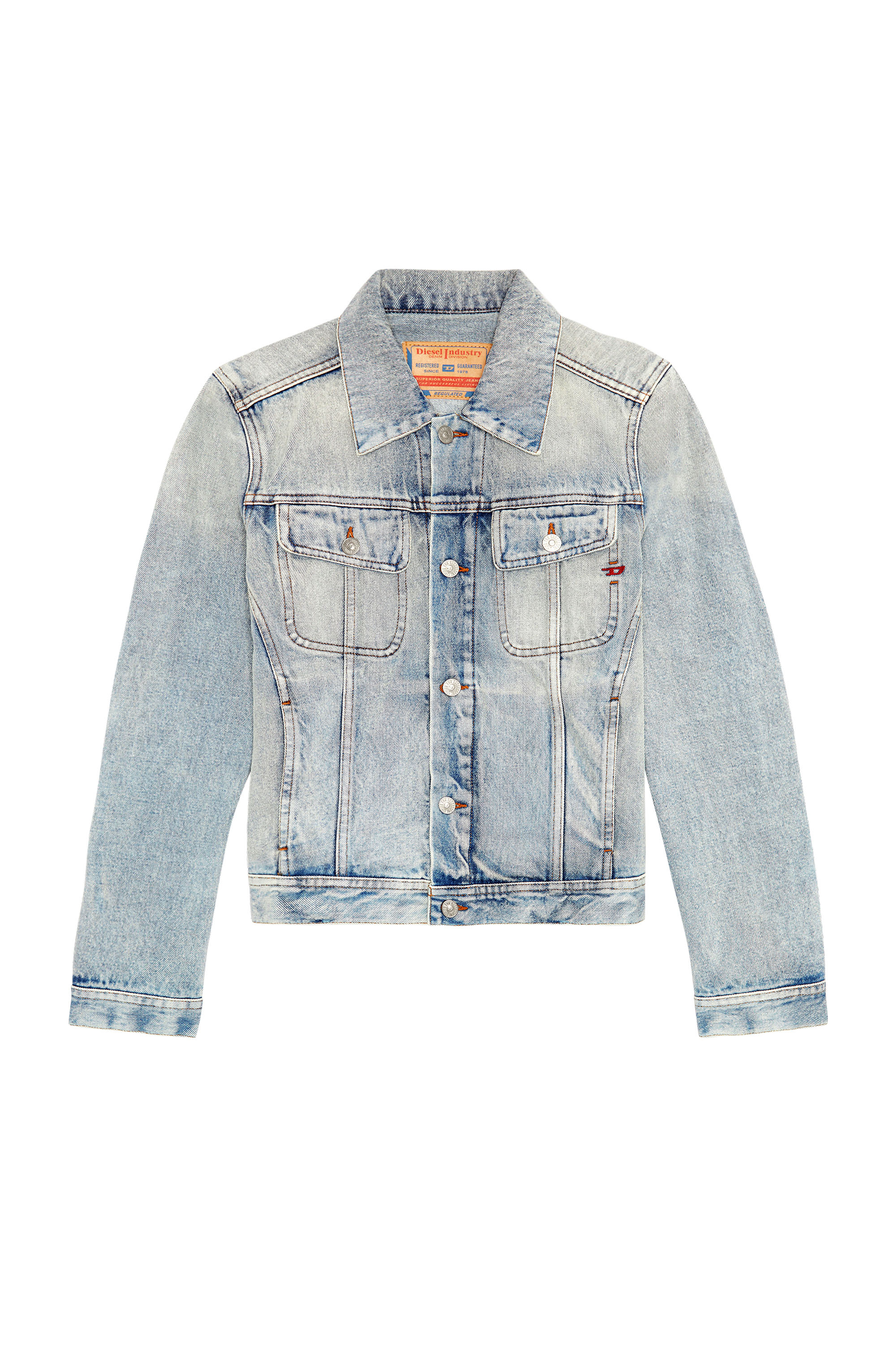 Diesel - DE-BONNY, Woman's Trucker jacket in light blue denim in Light Blue - 3