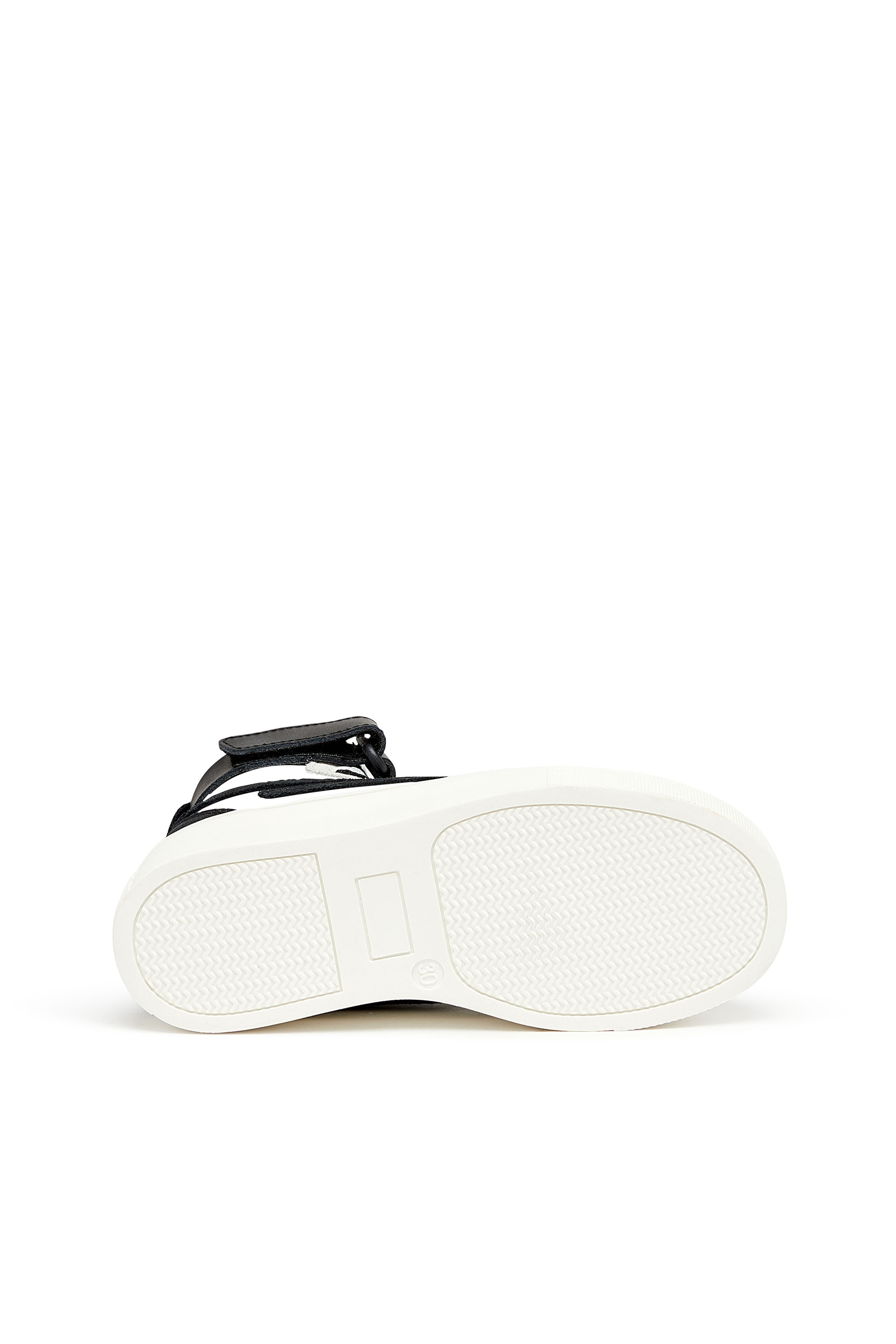 Diesel - S-UKIYO MID STRAP, Unisex's Leather high-top sneakers with ankle strap in White/Black - 4