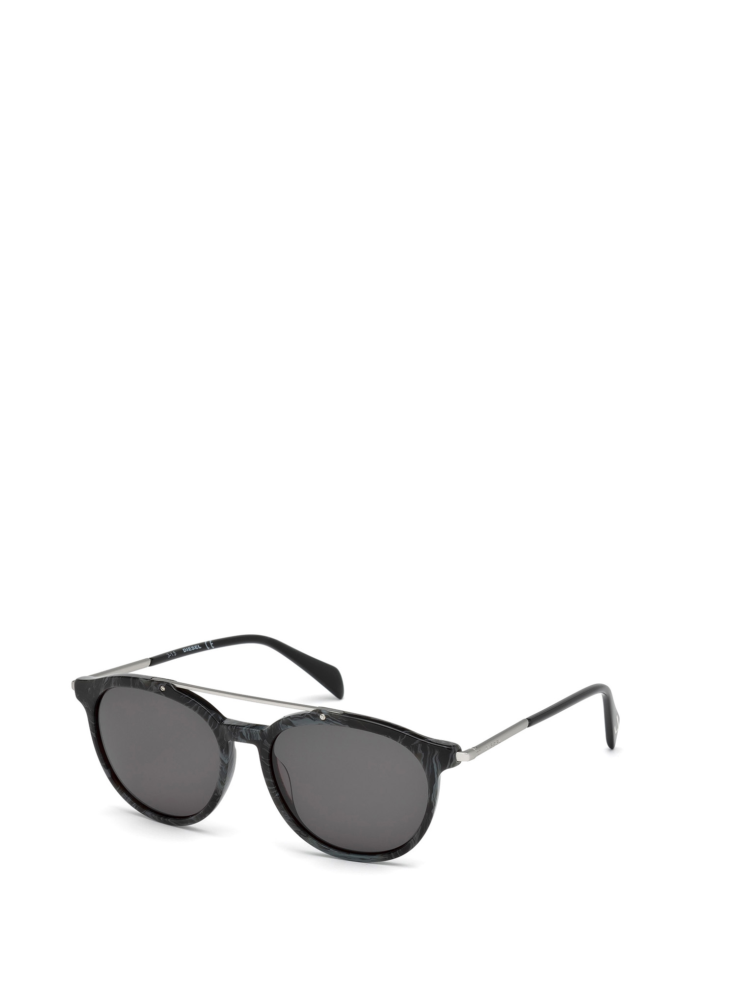 Diesel - DM0188, Unisex's Vintage look eyewear with metal details in Black/Grey - 4