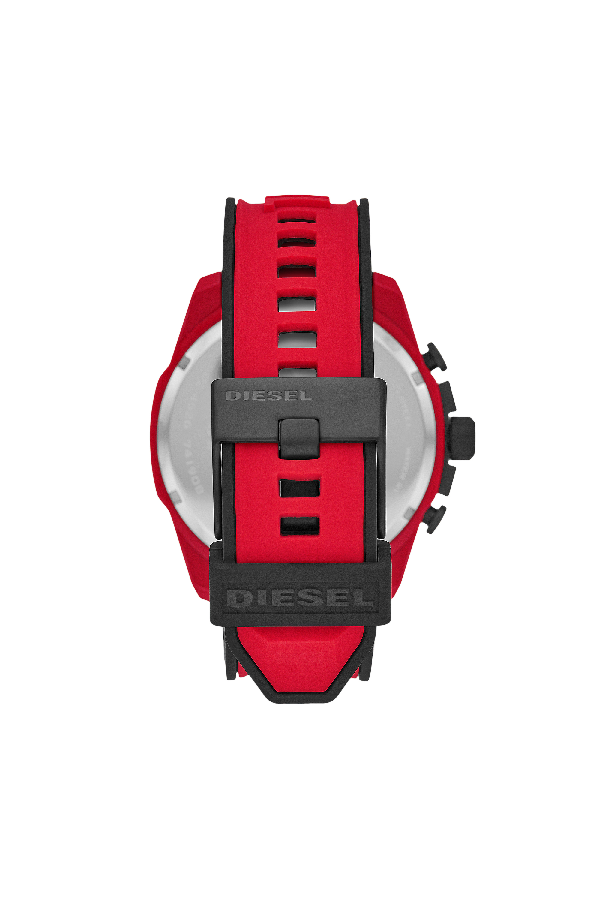 Diesel - DZ4526, Man's Mega Chief Chronograph Red Silicone Watch in Red - 2