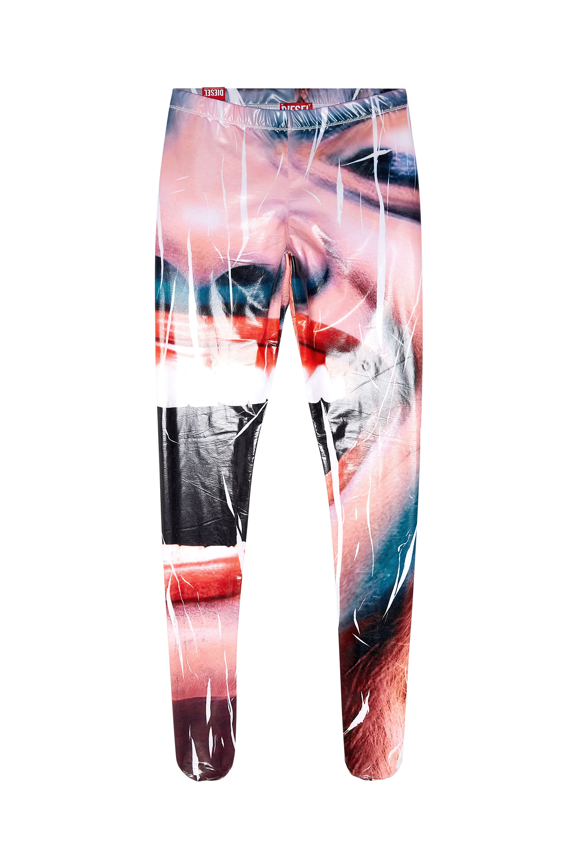 Diesel - P-KOLL-M1, Woman's Tights with close-up face print in Pink - 3