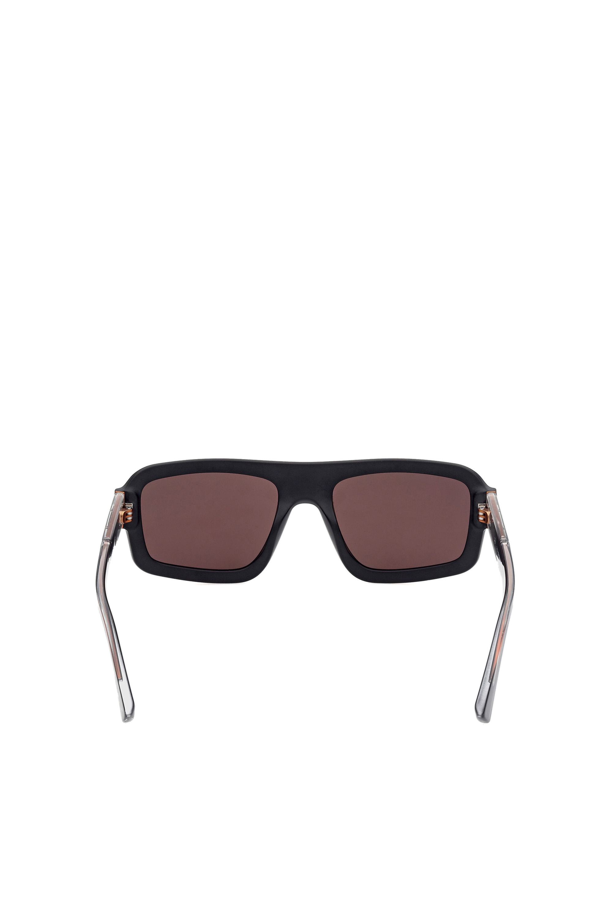 Diesel - DL0348, Man's Wrap fitting with bold construction sunglasses in Black/Red - 4