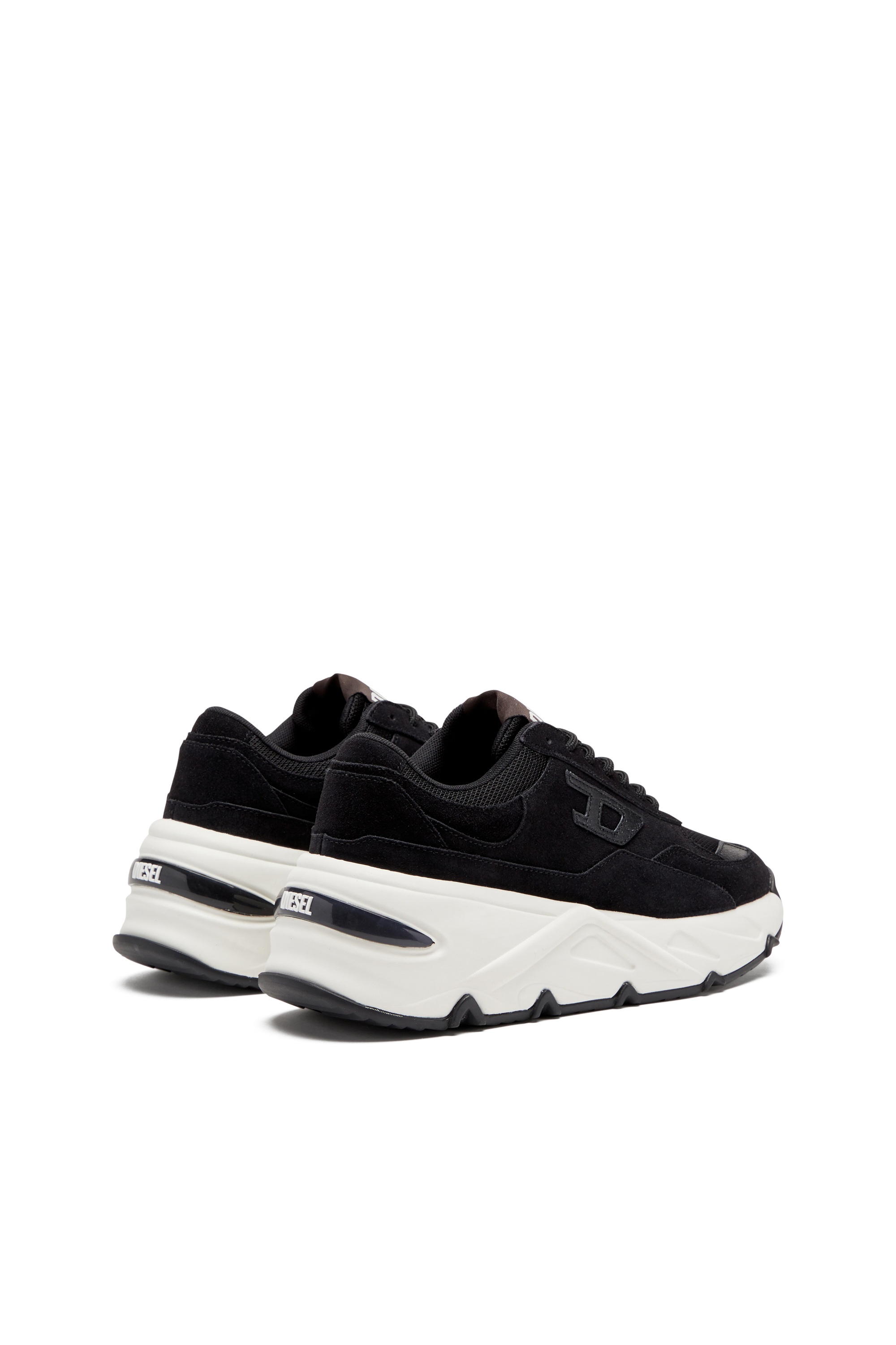 Diesel - S-SAVANNAH W, Woman's S-Savannah-Platform sneakers in suede and mesh in Black - 3