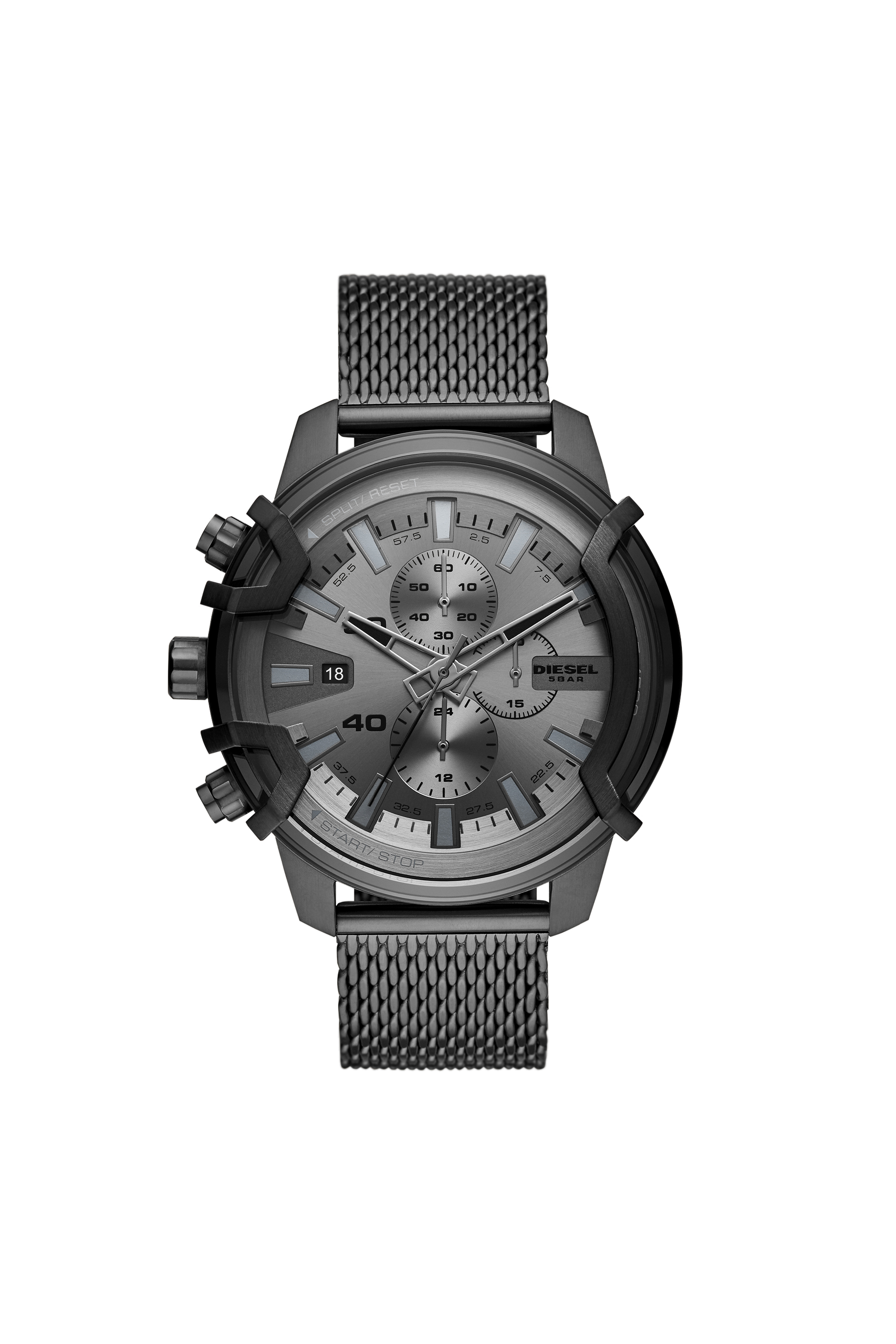 Diesel - DZ4536, Man's Griffed chronograph gunmetal stainless steel watch in Black - 1