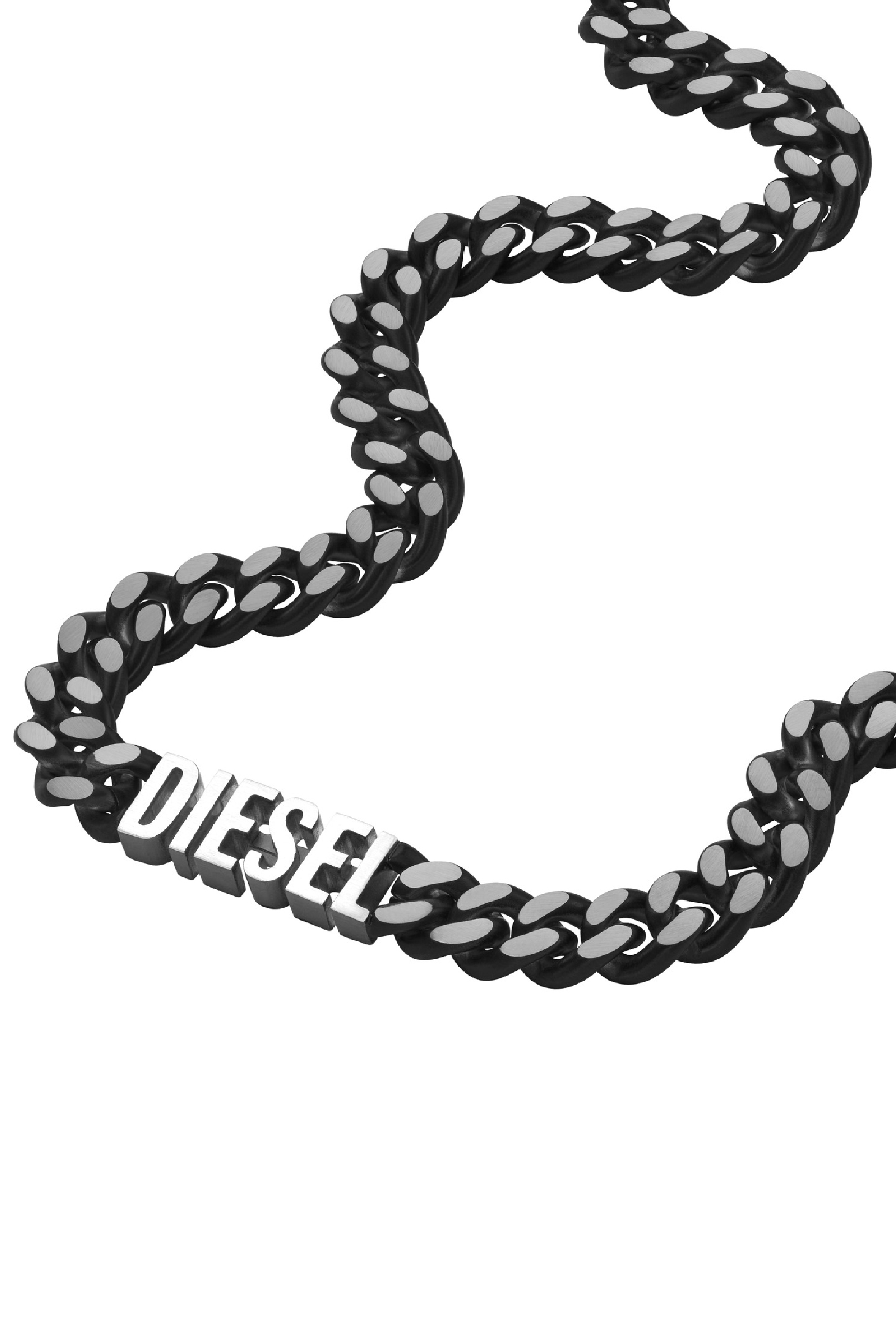 Diesel - DX1385, Man's Black stainless steel choker necklace in Black - 1