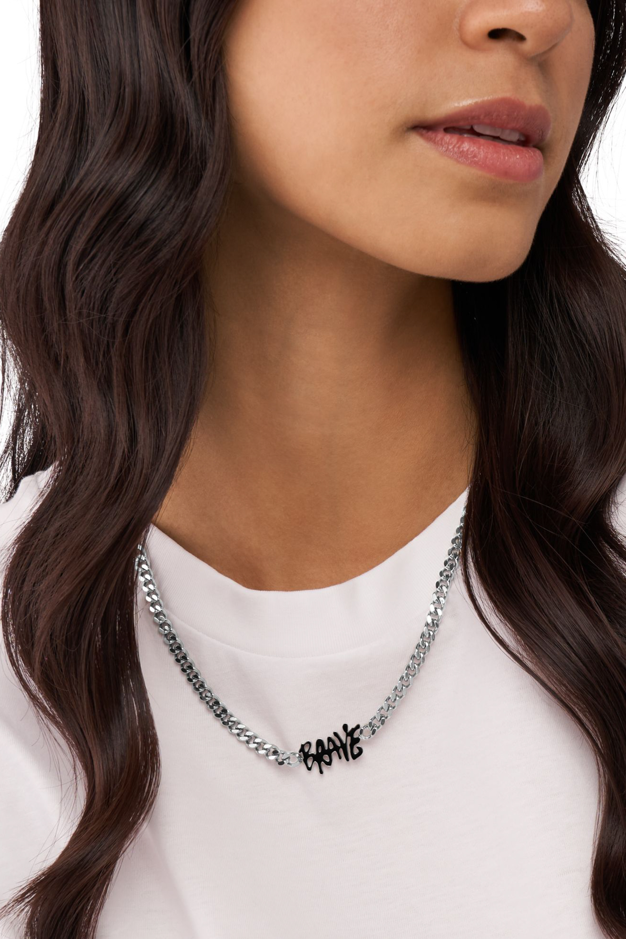 Diesel - DX1467, Unisex's Stainless steel chain necklace in Silver/Black - 4