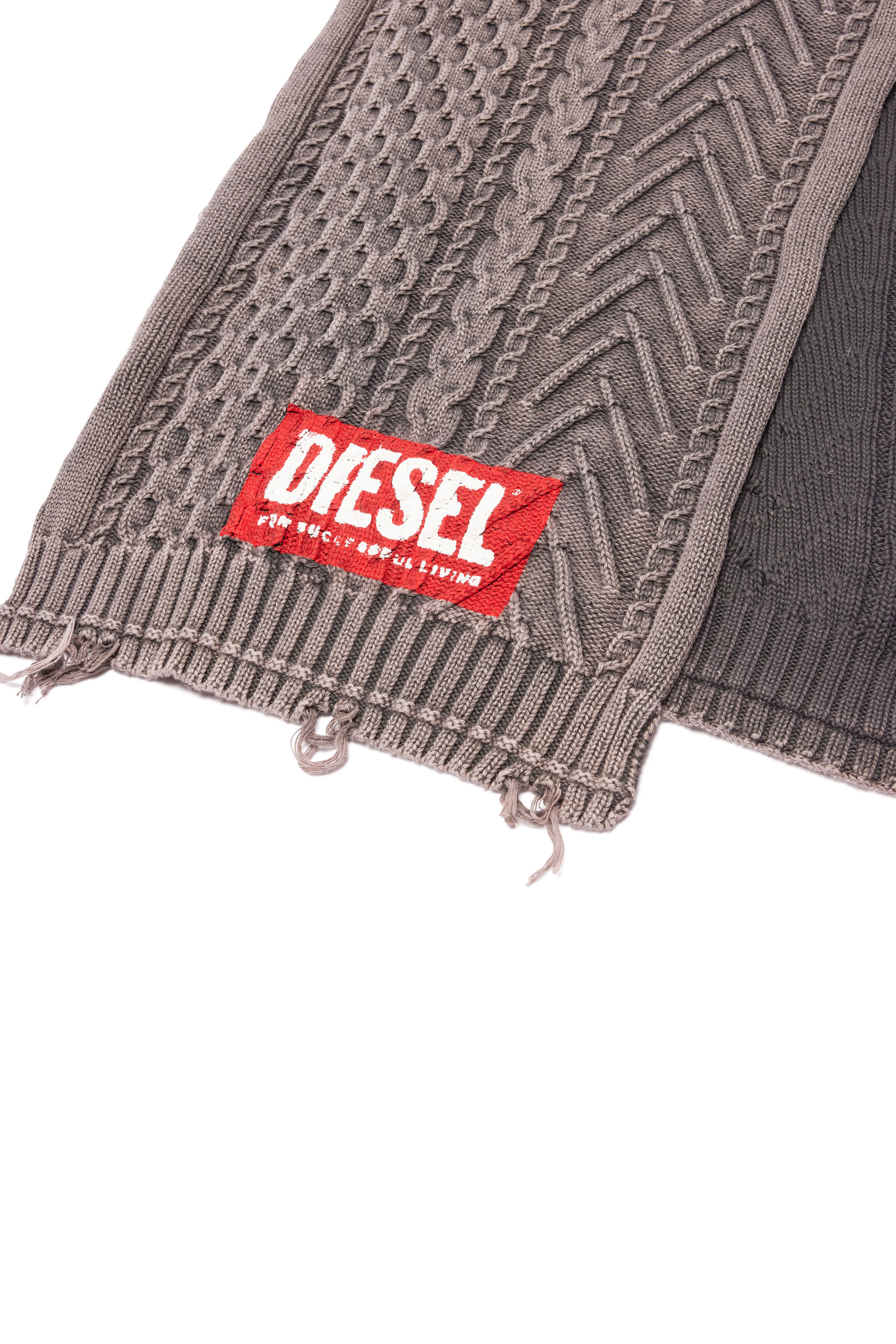 Diesel - K-FARMA, Unisex's Stonewashed scarf in cotton knit in Grey - 3