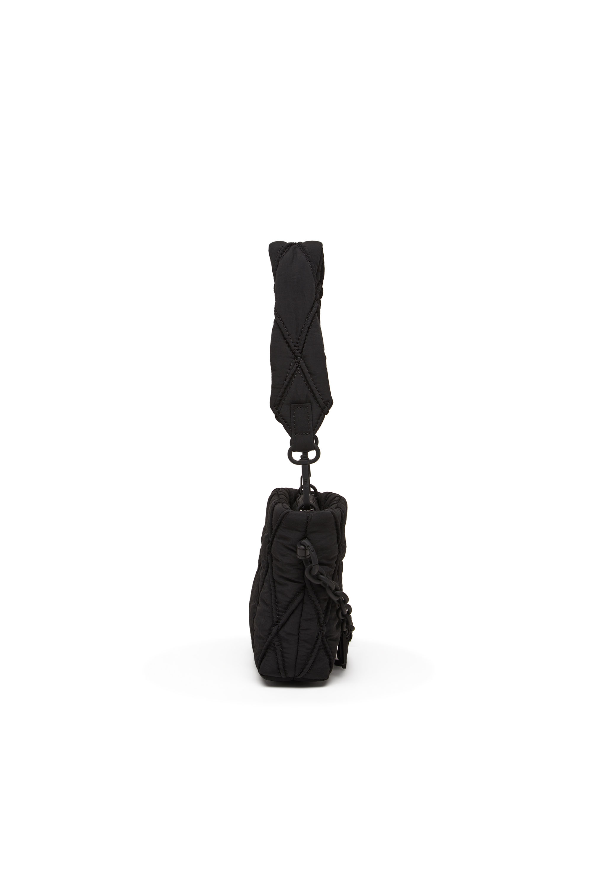 Diesel - CHARM-D POUCH, Woman's Pouch in quilted nylon in Black - 2