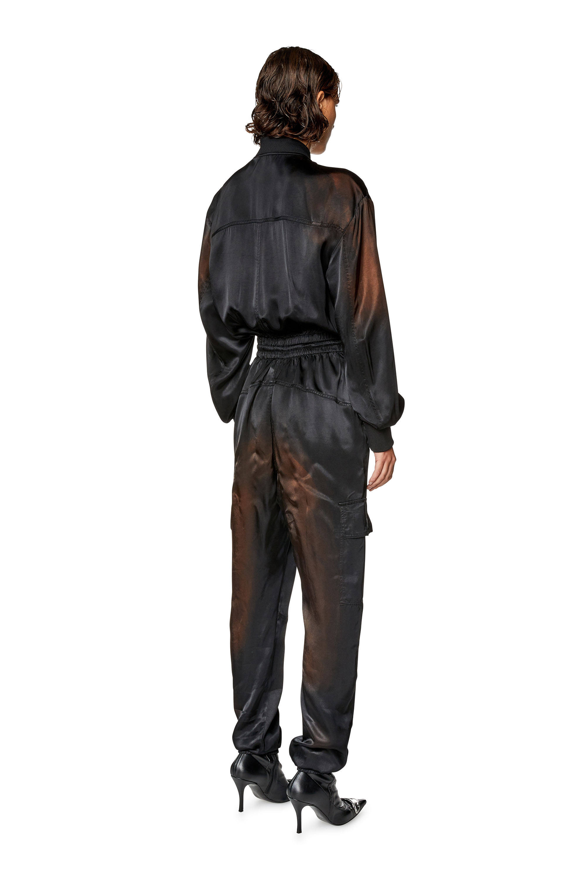 Diesel - J-VENUS, Woman's Jumpsuit in solarised satin in Black - 2