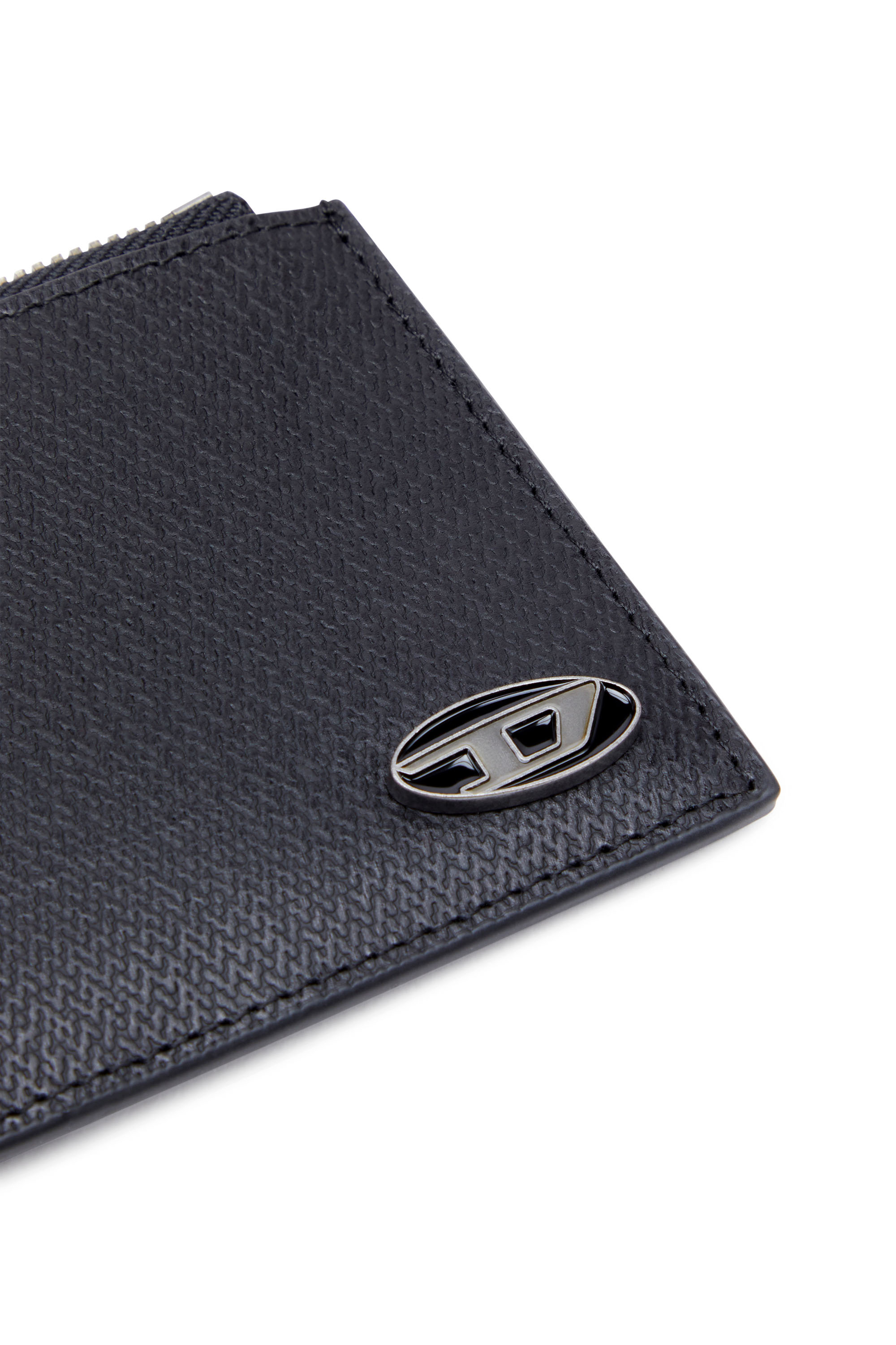 Diesel - CARD HOLDER COIN M, Man's Slim card holder in textured leather in Black - 4