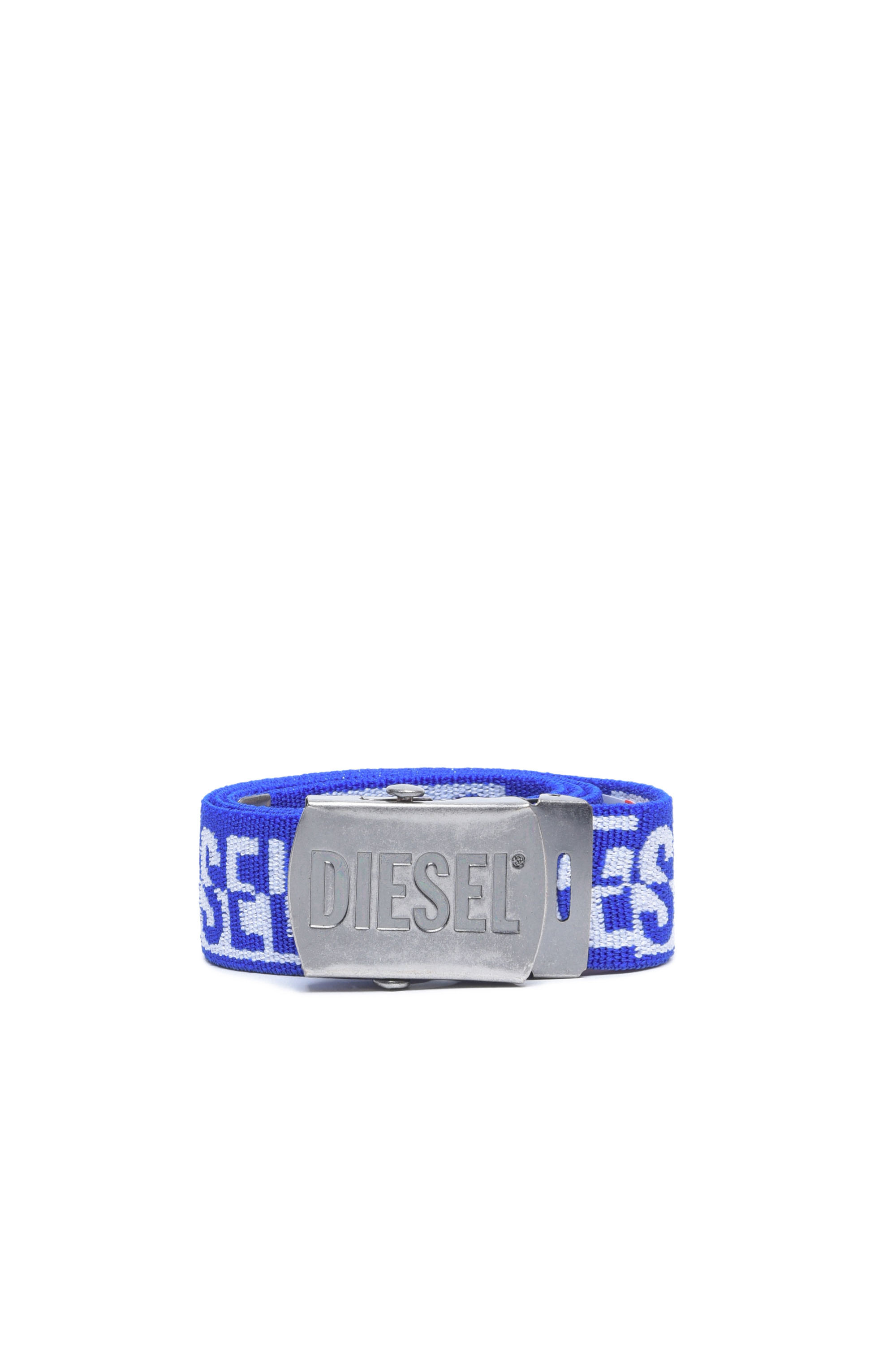 Diesel - BOTOP, Man's Tape belt with chequerboard logos in Black - 1