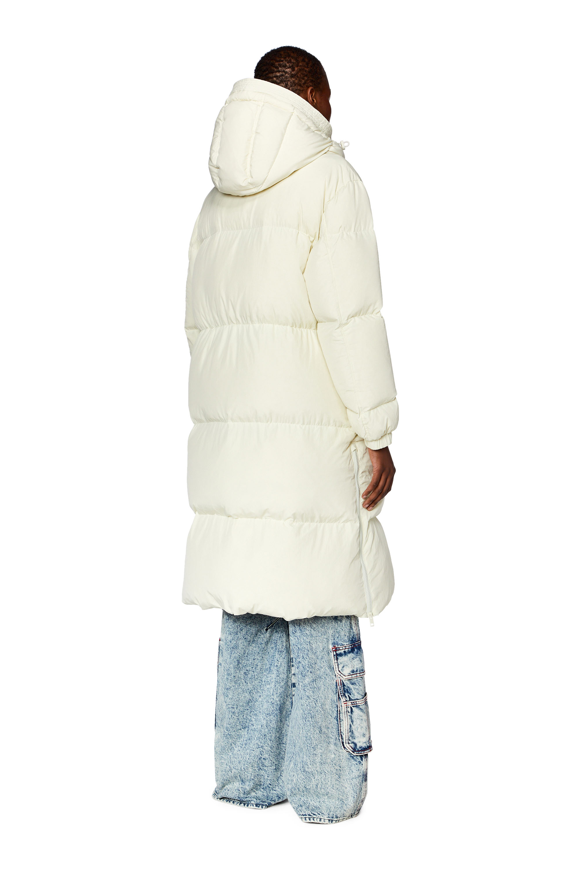 Diesel - W-PEYT, Woman's Down coat in recycled nylon taslan in White - 4