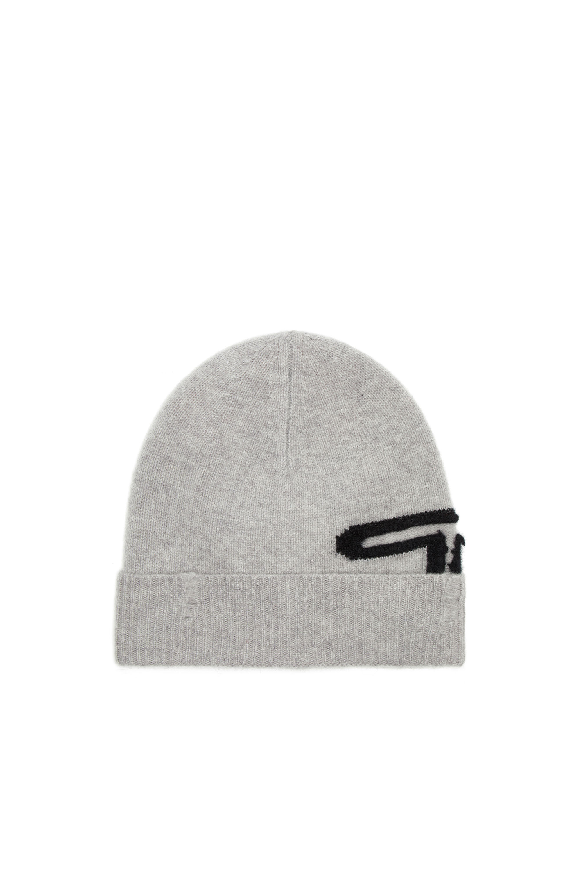 Diesel - K-PEEL, Unisex's Wool beanie with peel-off logo in Grey - 1