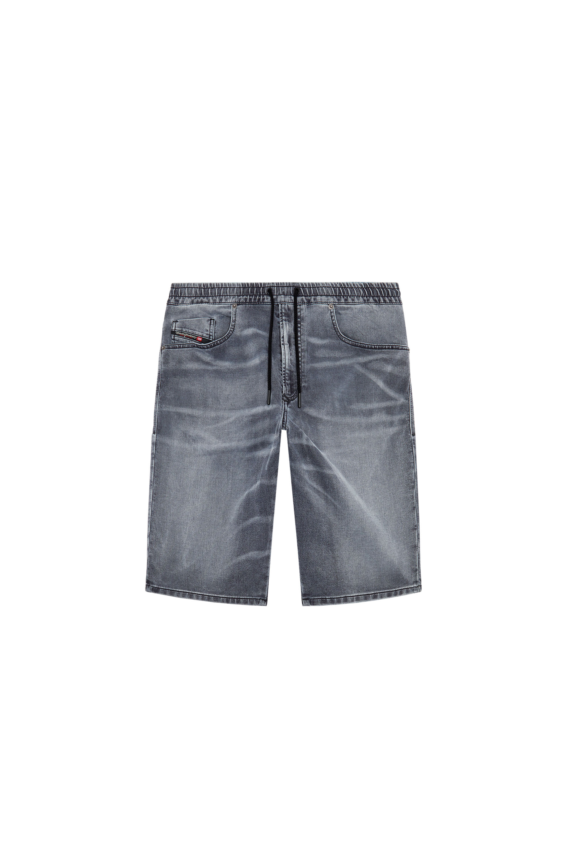 Diesel - 2033 D-KROOLEY-SHORT JOGG, Man's Chino shorts in JoggJeans in Black - 3