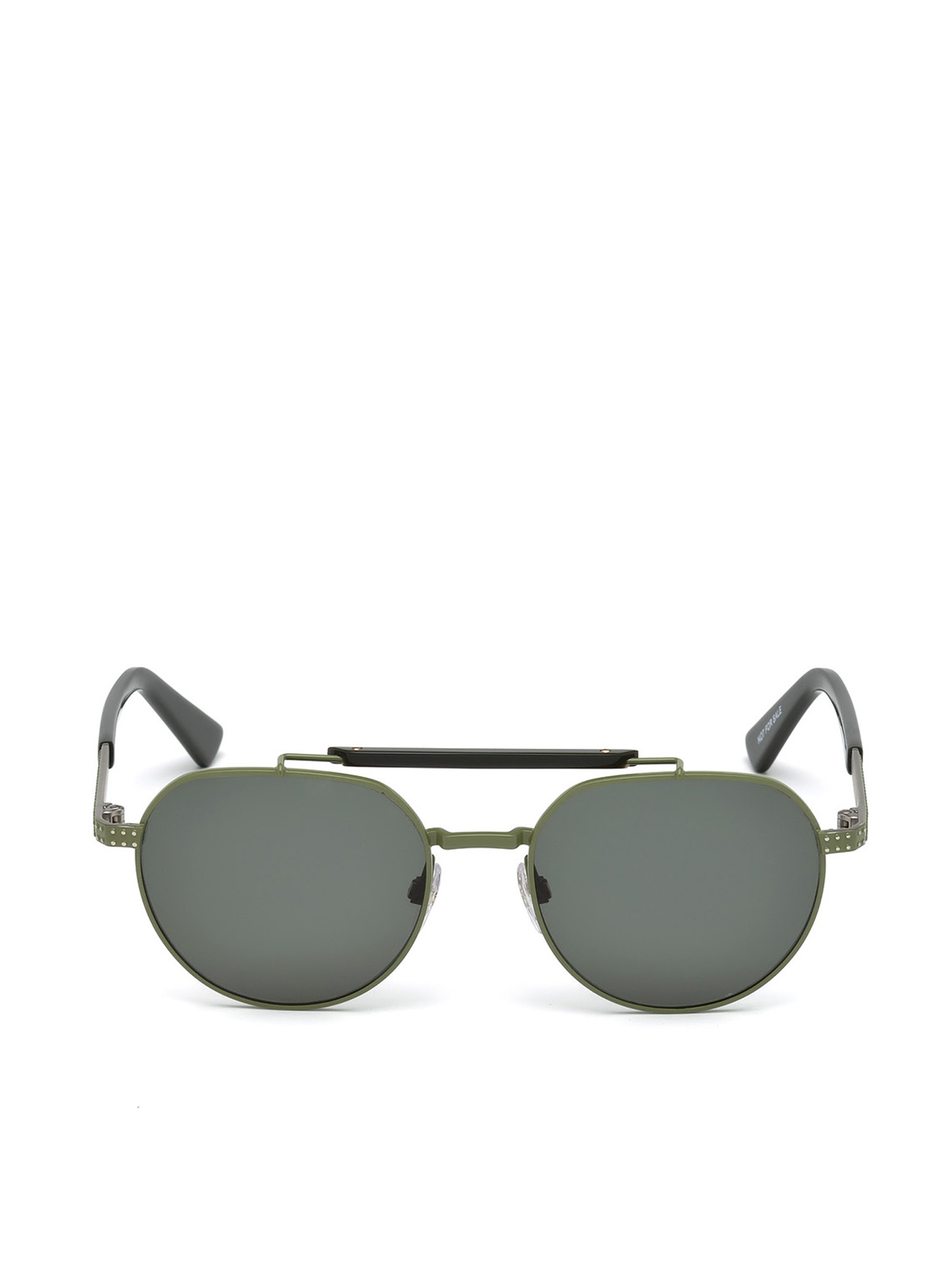 Diesel - DL0239, Unisex's 80's inspired eyewear with round lenses in Military Green - 1