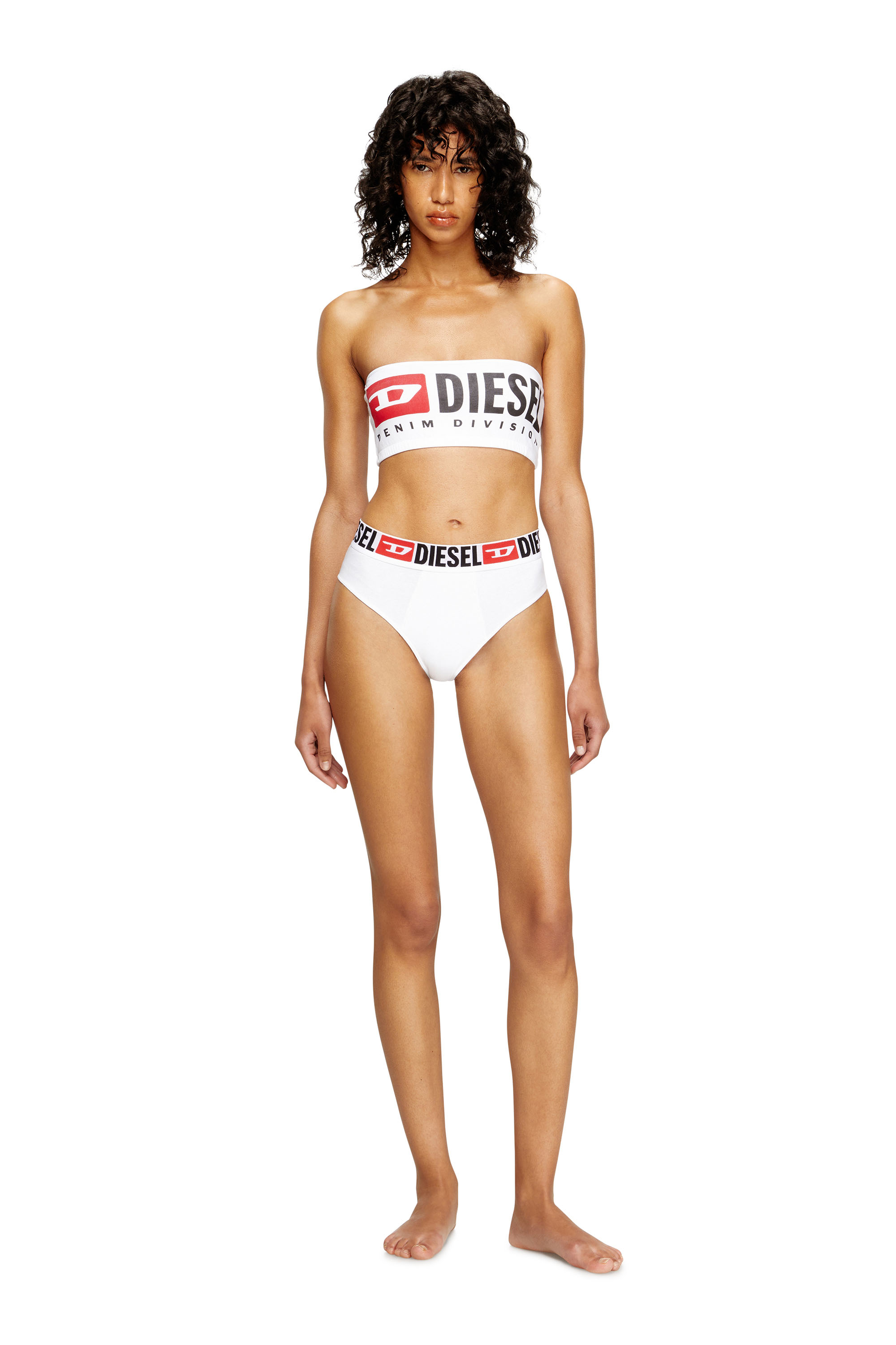Diesel - UFSB-MELANIE, Woman's Strapless bra with maxi logo in White - 3