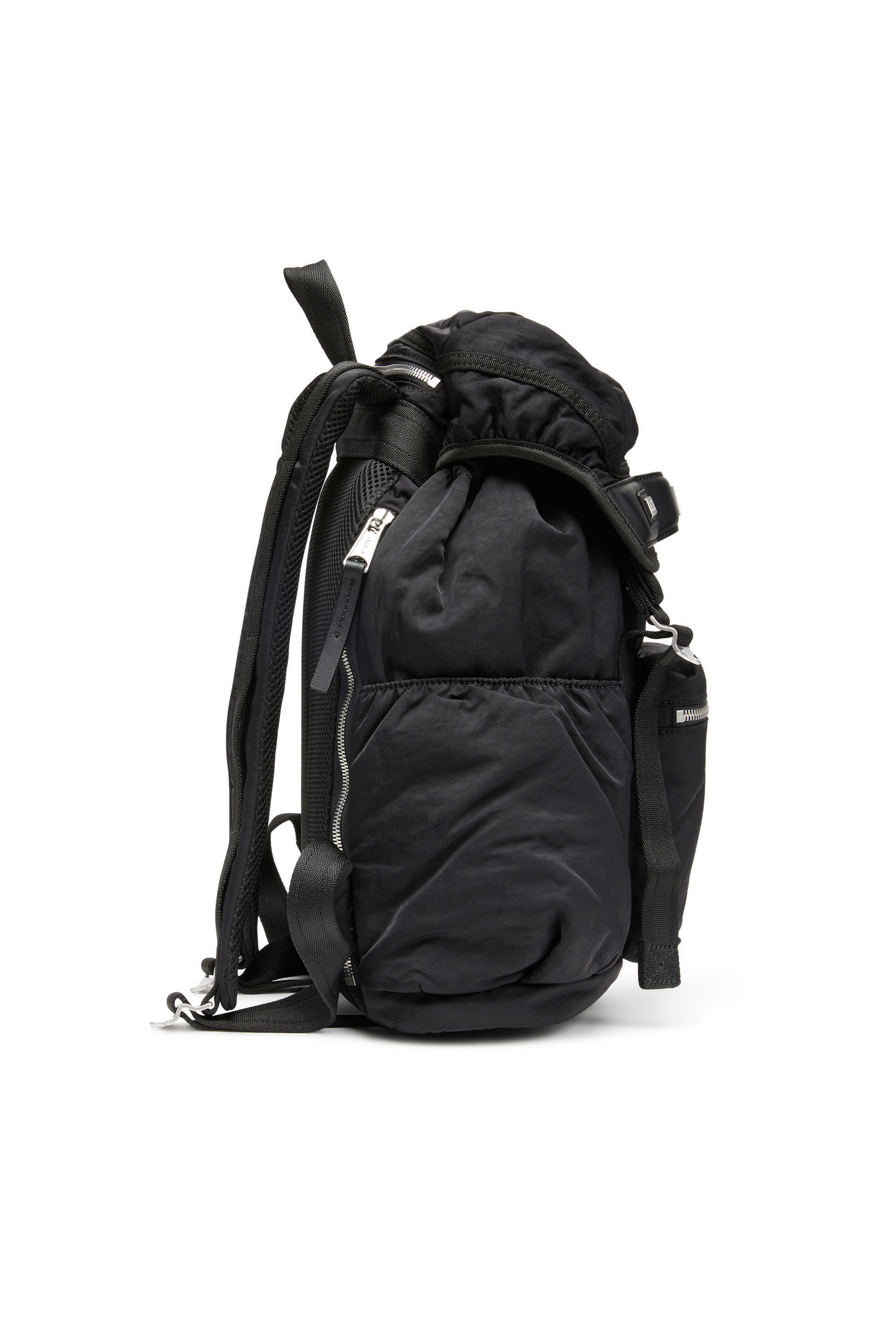 Diesel - LOGOS BACKPACK L, Unisex's Logos L-Large backpack in recycled nylon in Black - 3