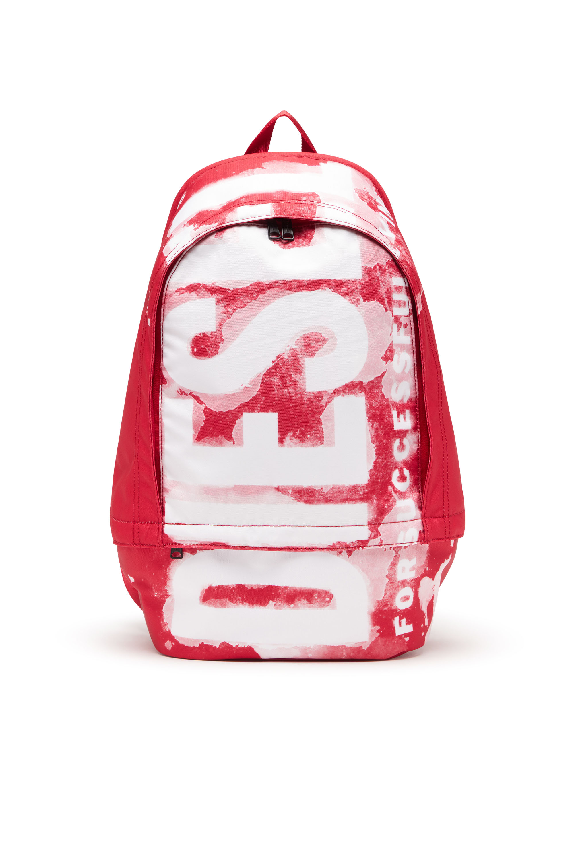 Diesel - RAVE BACKPACK X, Man's Rave Backpack X - Backpack in logo-printed fabric in Red - 1