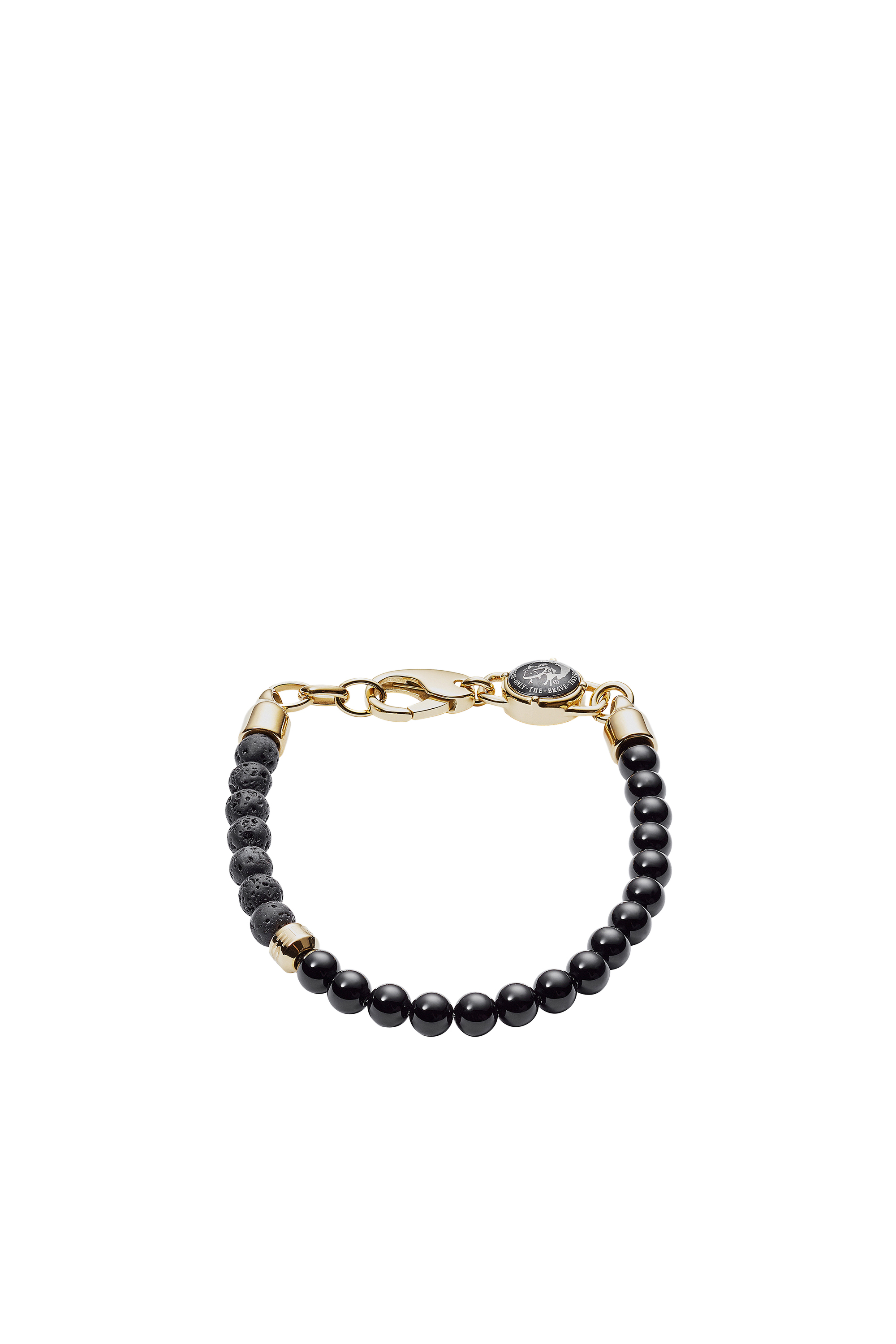 Diesel - DX1058, Man's Bracelet with agate and lava beads in Black - 1