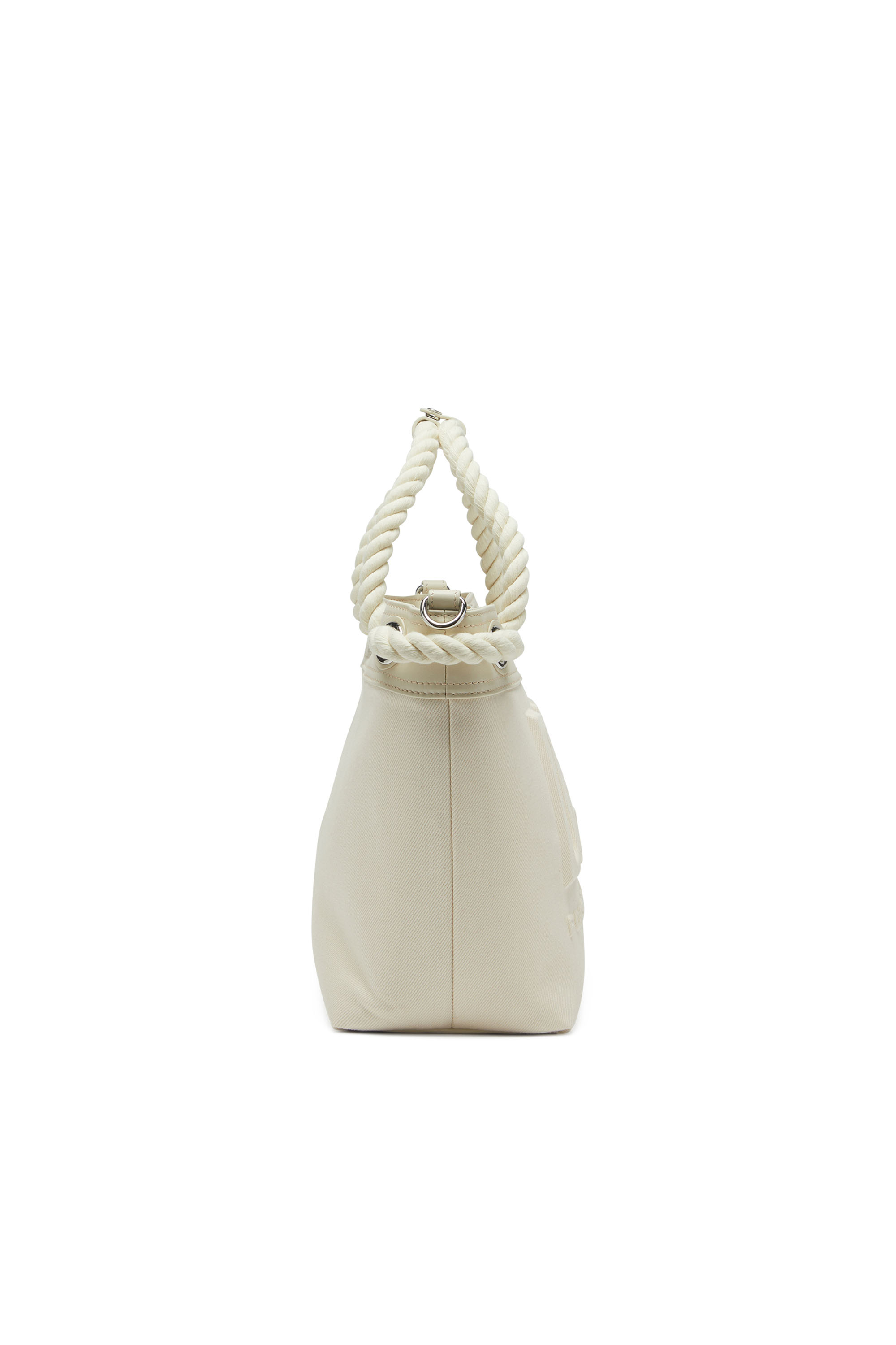 Diesel - ROPE TOTE M, Woman's Rope Tote M - Denim tote bag with rope handles in White - 3