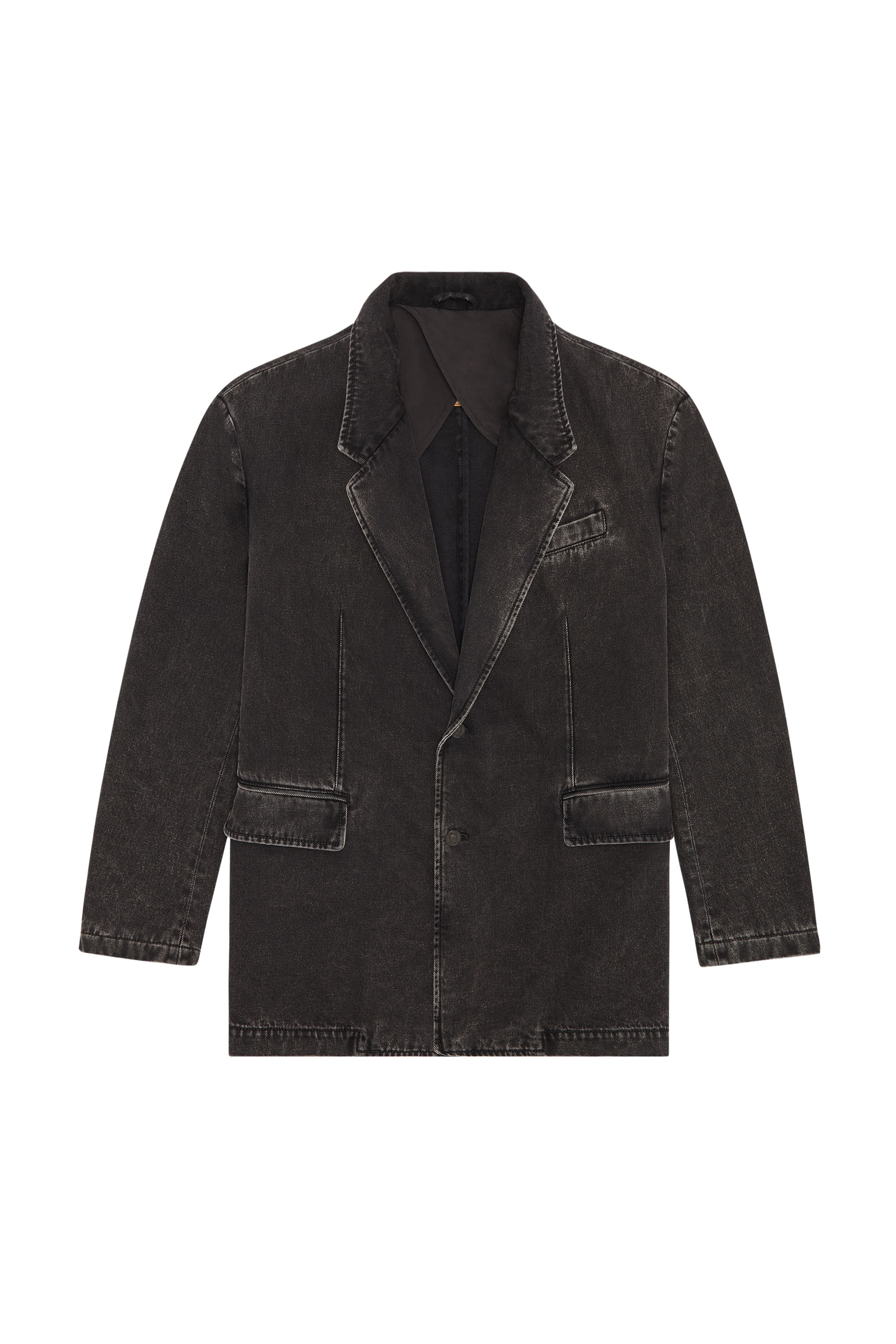 Diesel - D-BLAZ SINGLE BREASTED BLAZER, Unisex's Denim blazer in Black/Dark grey - 3