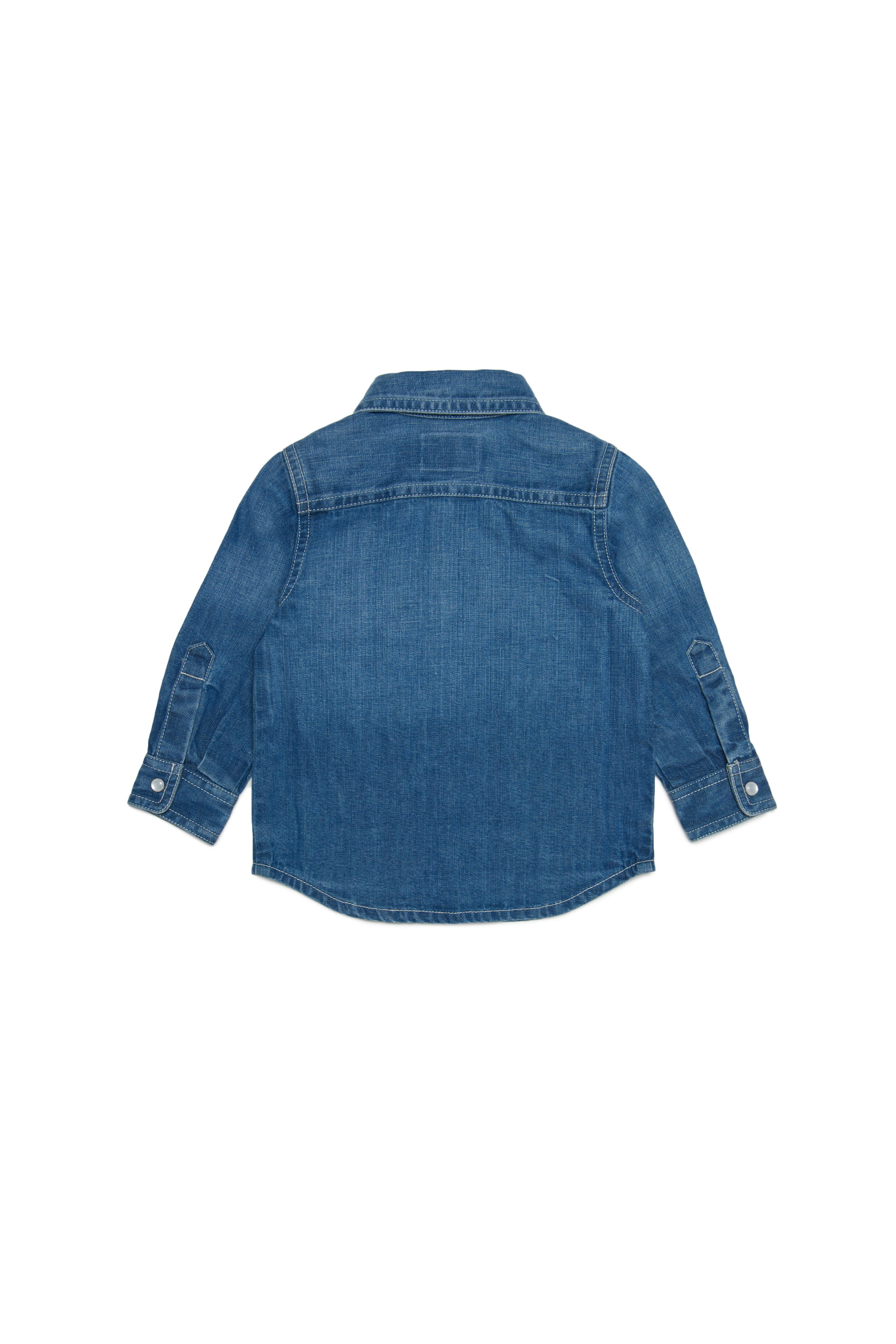 Diesel - CARTIB, Unisex's Denim shirt with logo embroidery in Medium blue - 2
