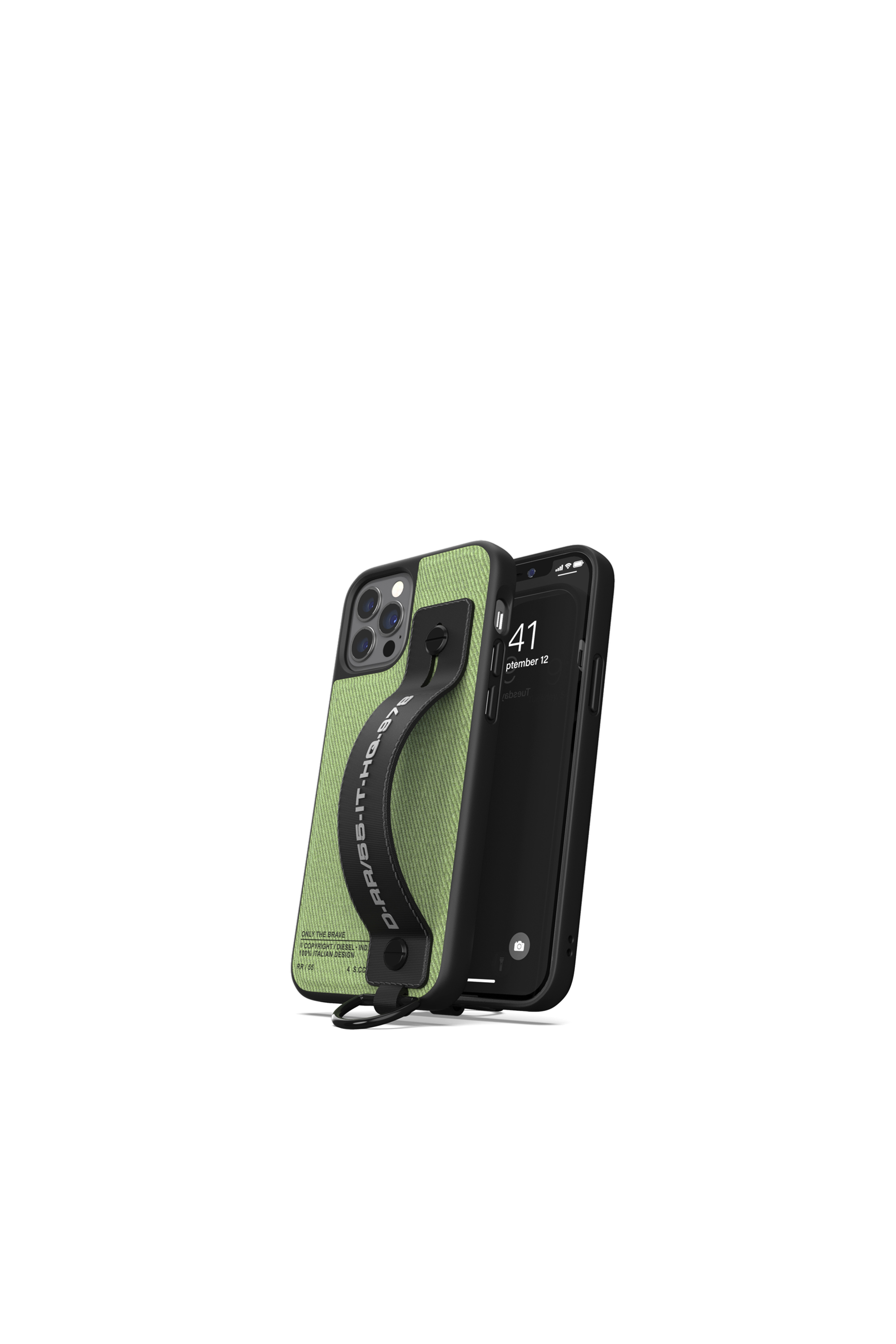 Diesel - 44291  HANDSTRAP CASE, Unisex's Handstrap case utility twill for iPhone 12 / 12 Pro in Green - 3