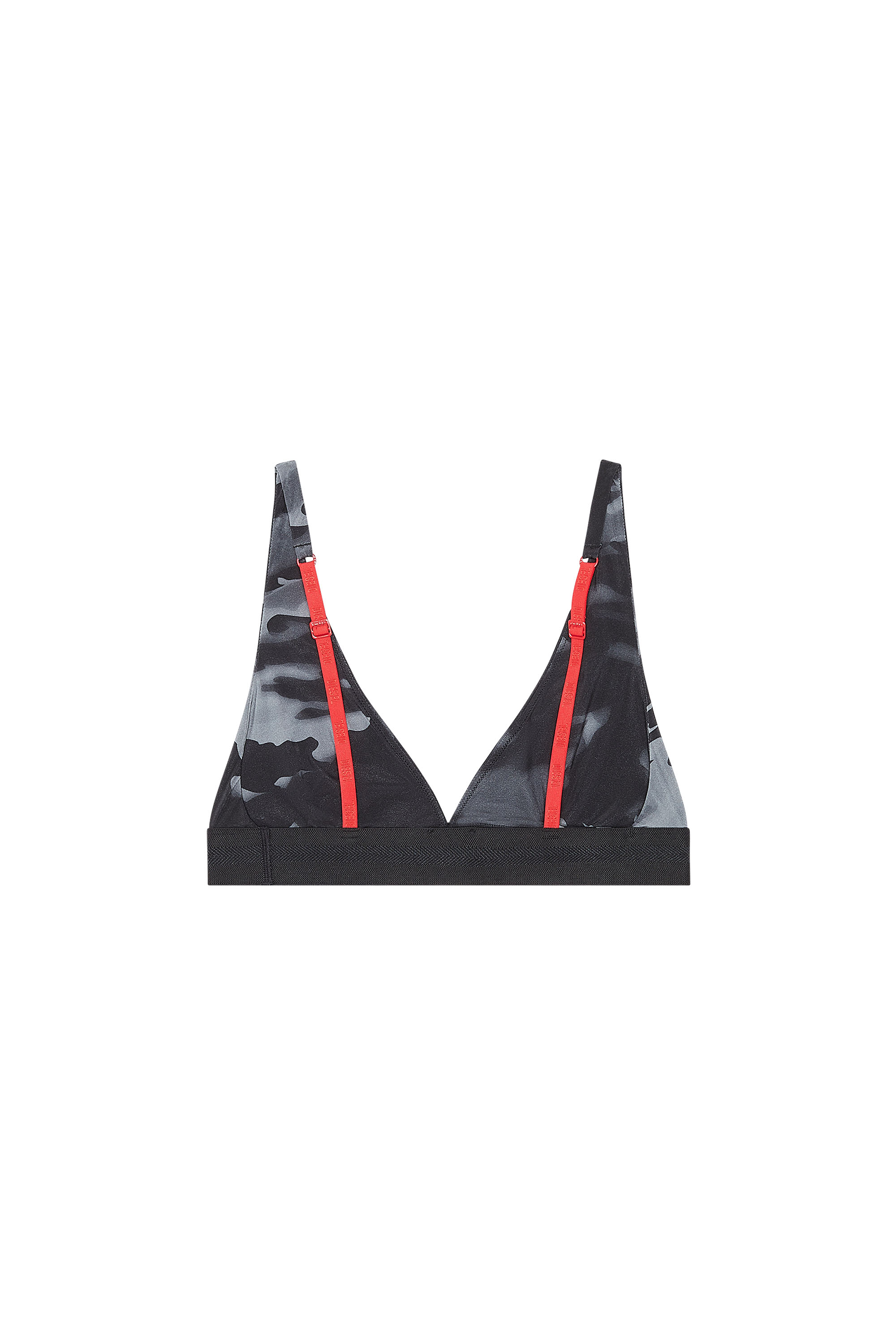 Diesel - UFSB-JANYS-D, Woman's Triangle bralette with camo print in Black/Grey - 2