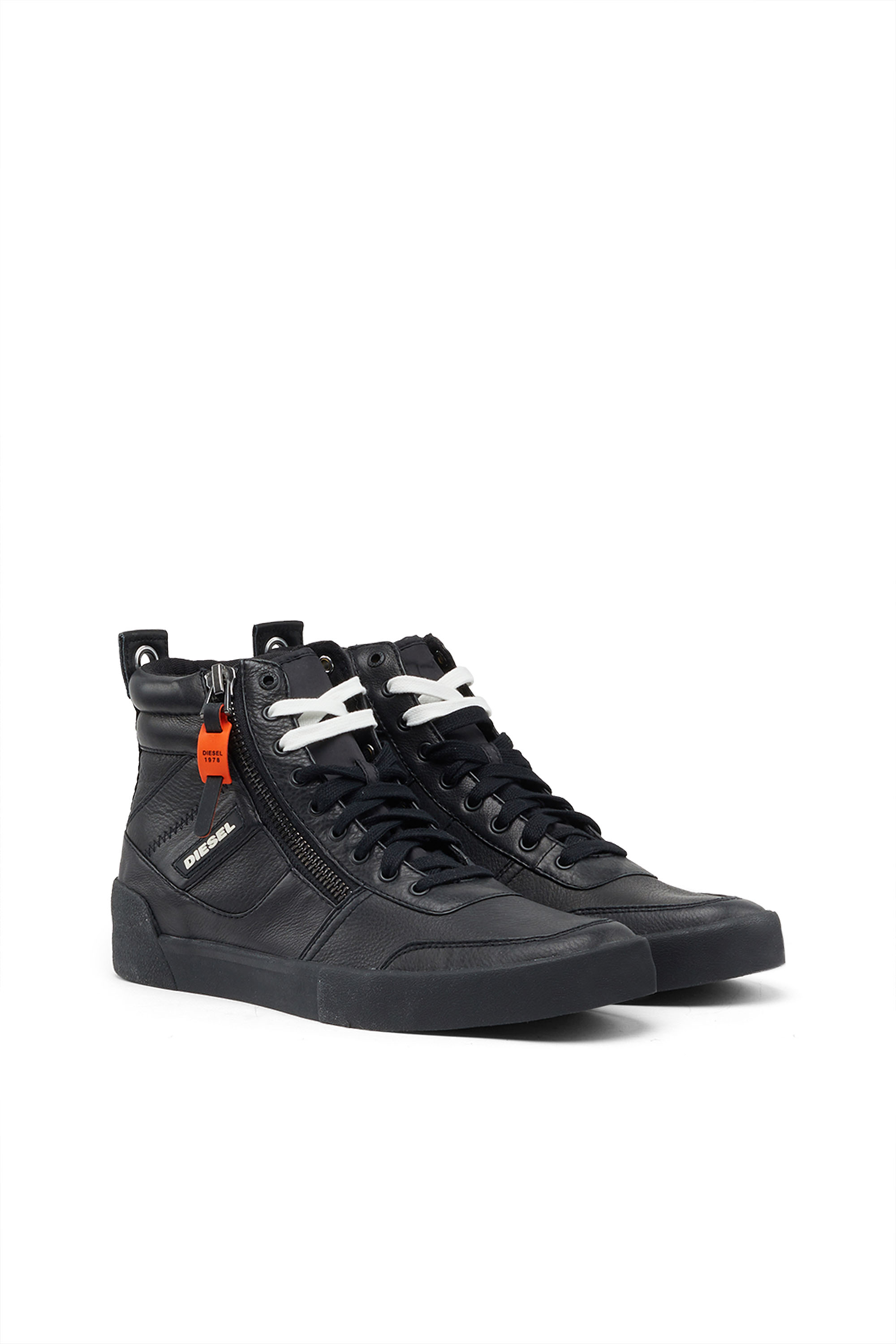 Diesel - S-DVELOWS, Man's S-Dvelows-High-top sneakers in panelled suede in Black - 2